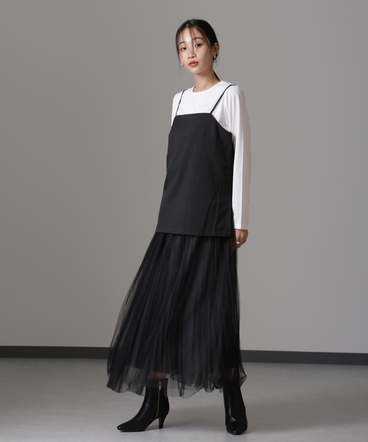 キャミトップス＋パンツ＋ロングTシャツ 3アイテム セットアップ