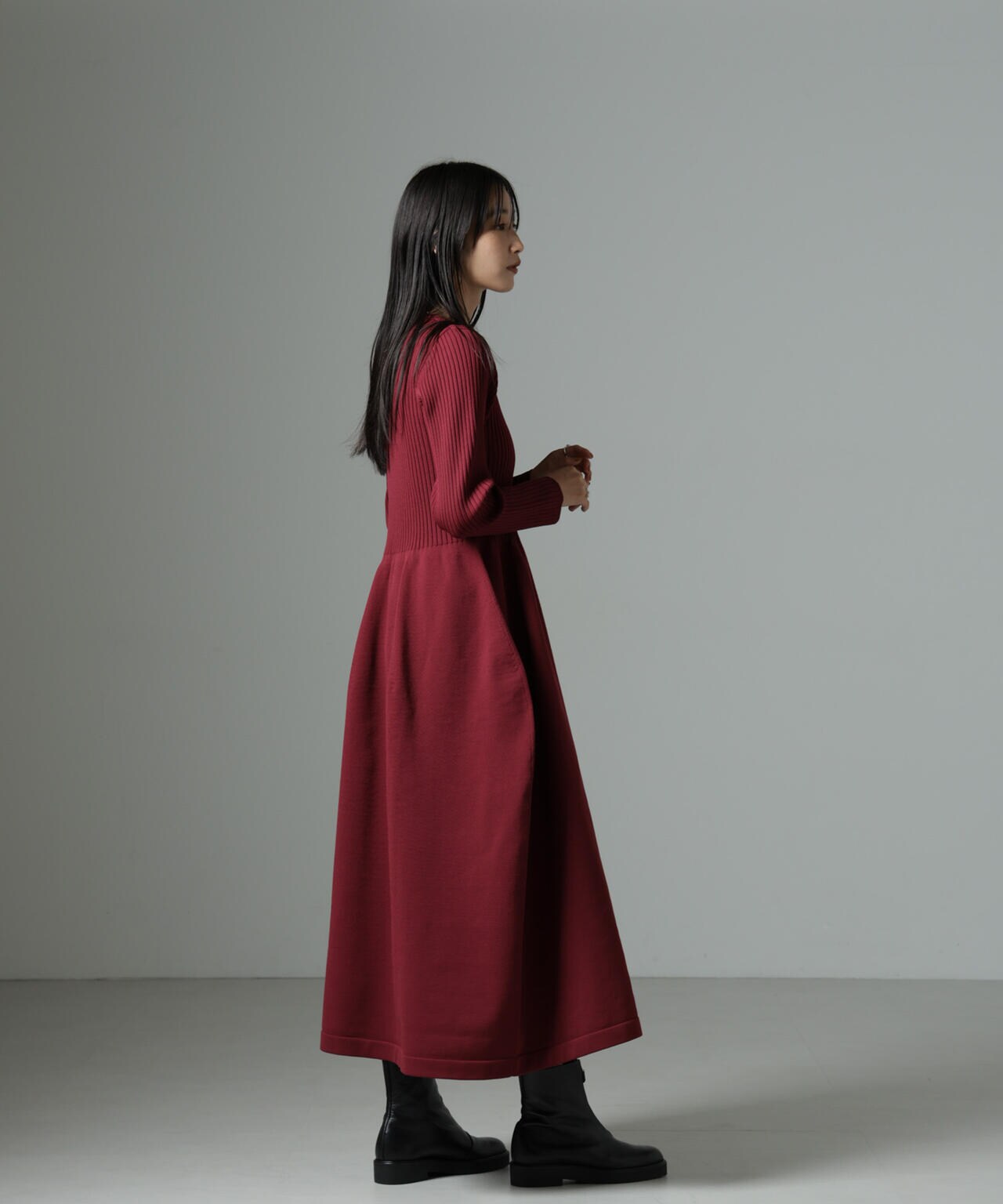 希少になる フォルム スカート ニット ワンピース ワンピース