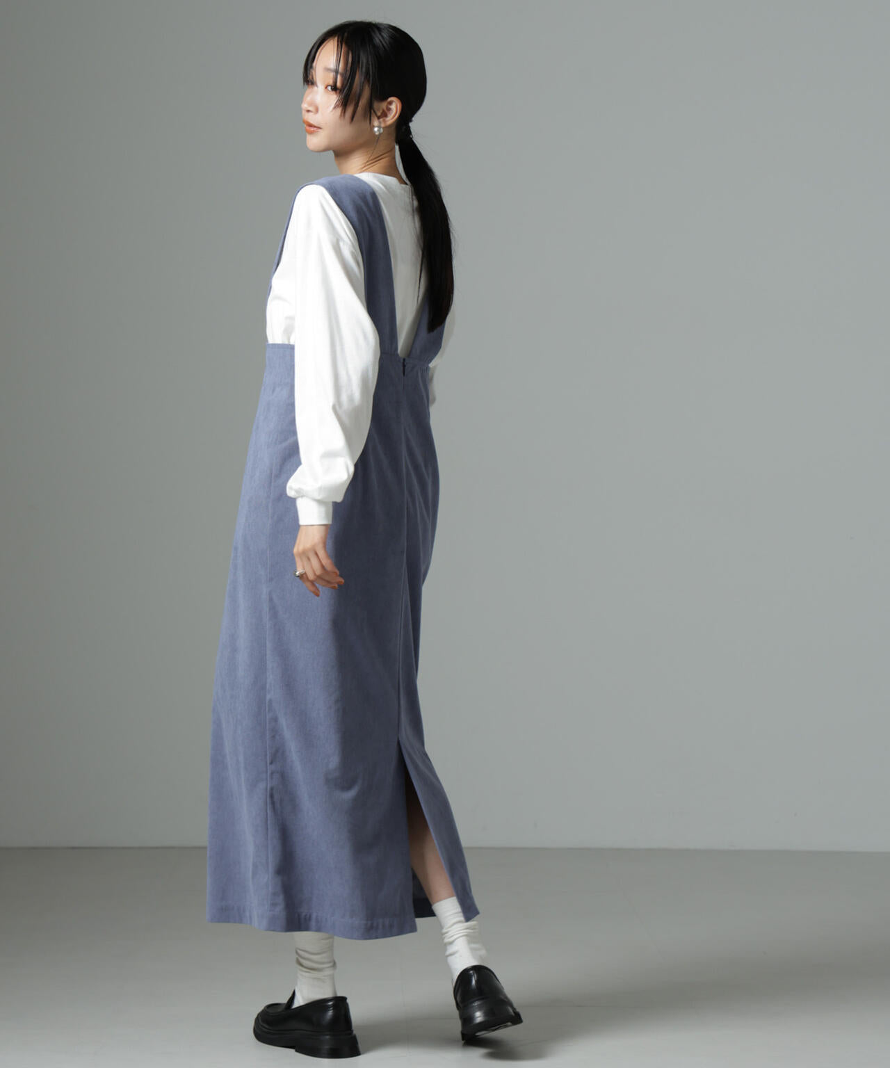 マイクロコール ナロー ジャンパー スカート(セットアップ可)