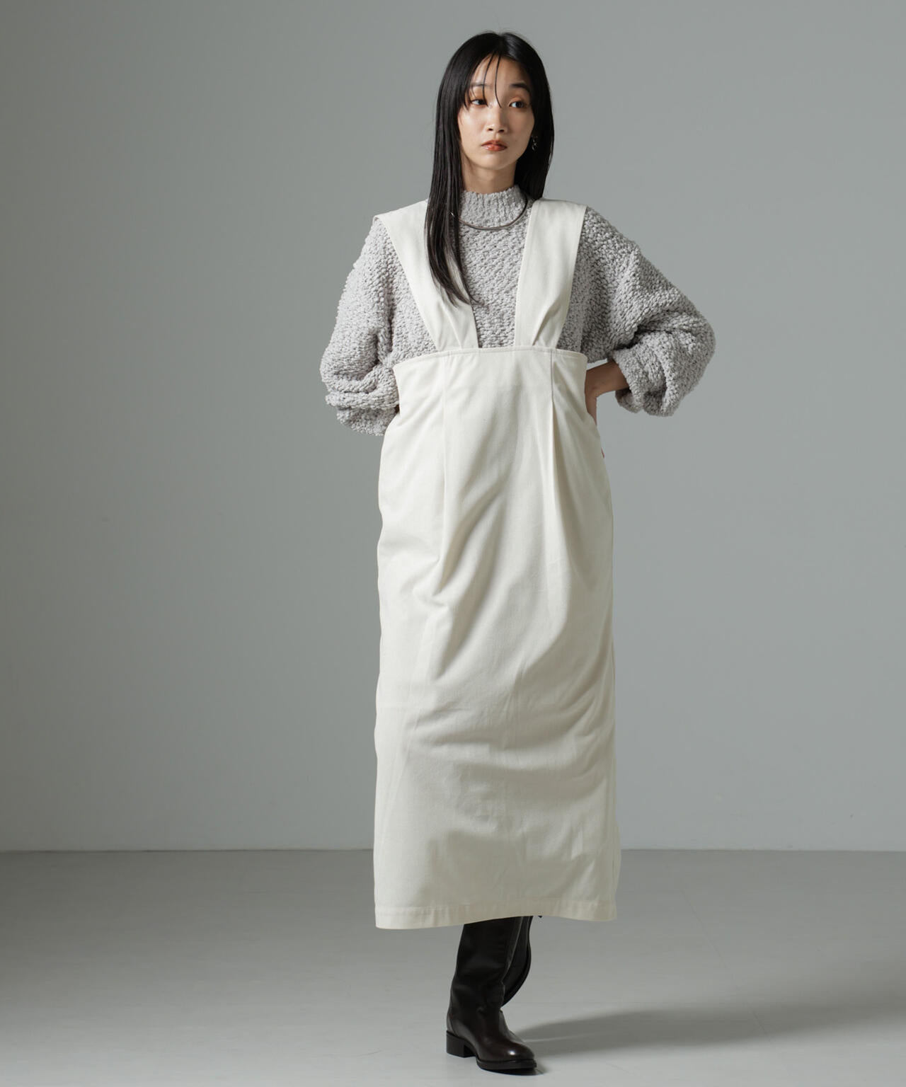 マイクロコール ナロー ジャンパー スカート(セットアップ可)