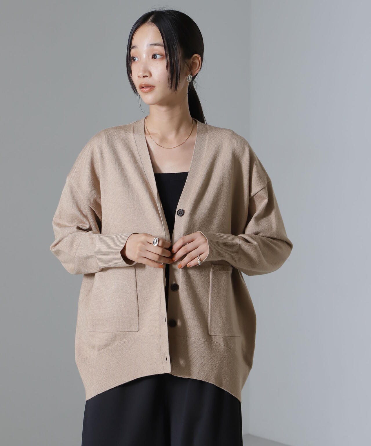 モチッと 毛玉抑制 ニット カーディガン（セットアップ可）