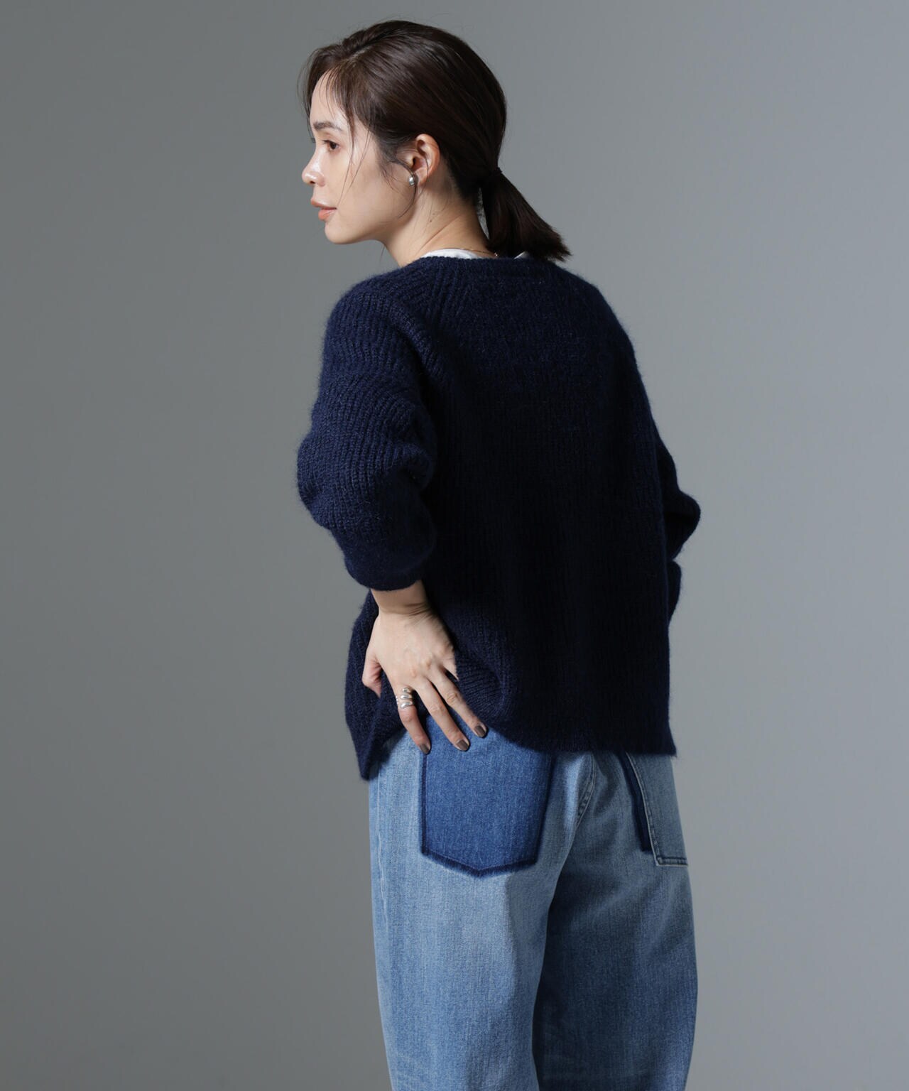 agnes b. カーディガン コットン ニット 長袖 カーディガン