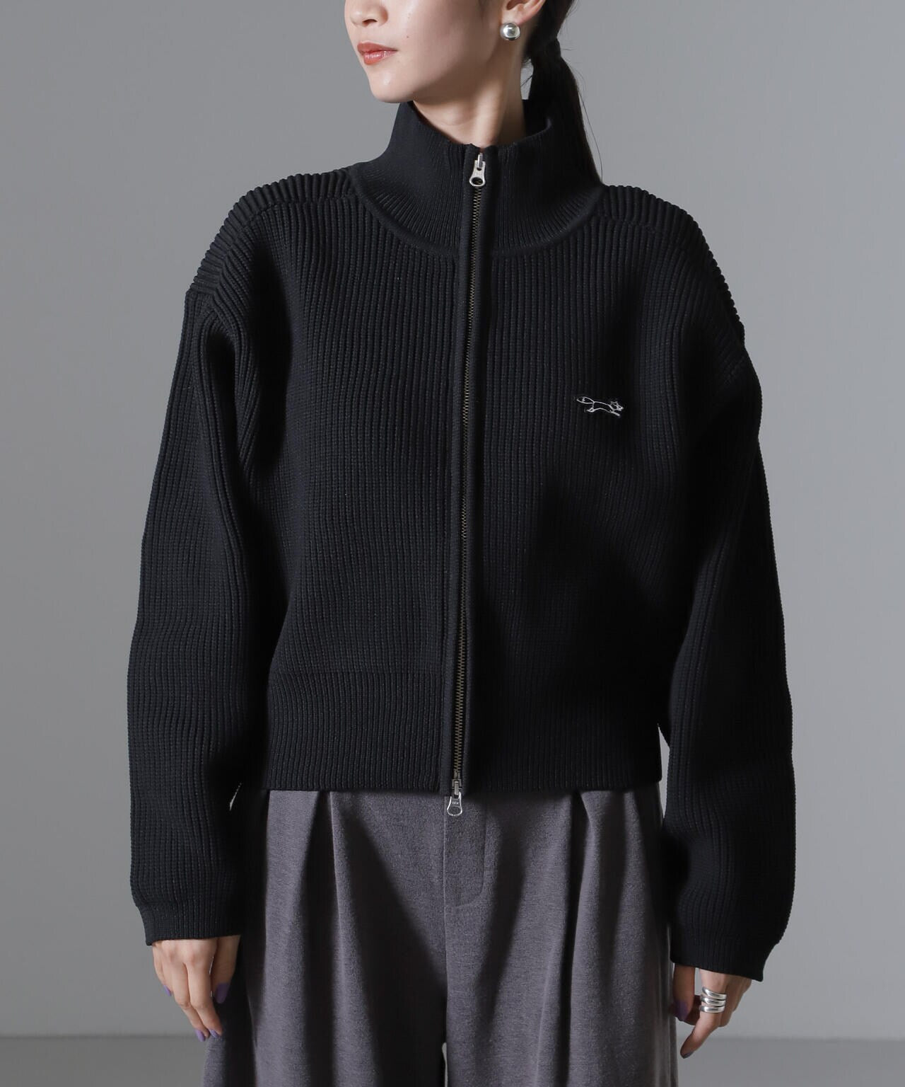トップス n PENNEYS 別注 The FOX ハイネック ジップ ニット トップス