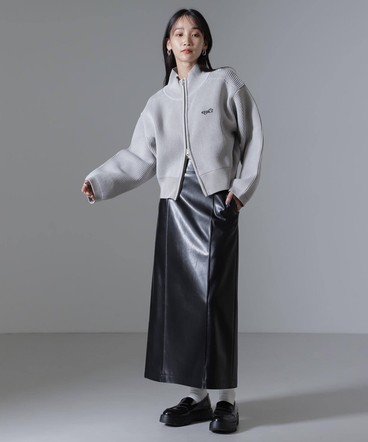 PENNEYS別注TheFOXハイネックジップニットトップス 6734222341