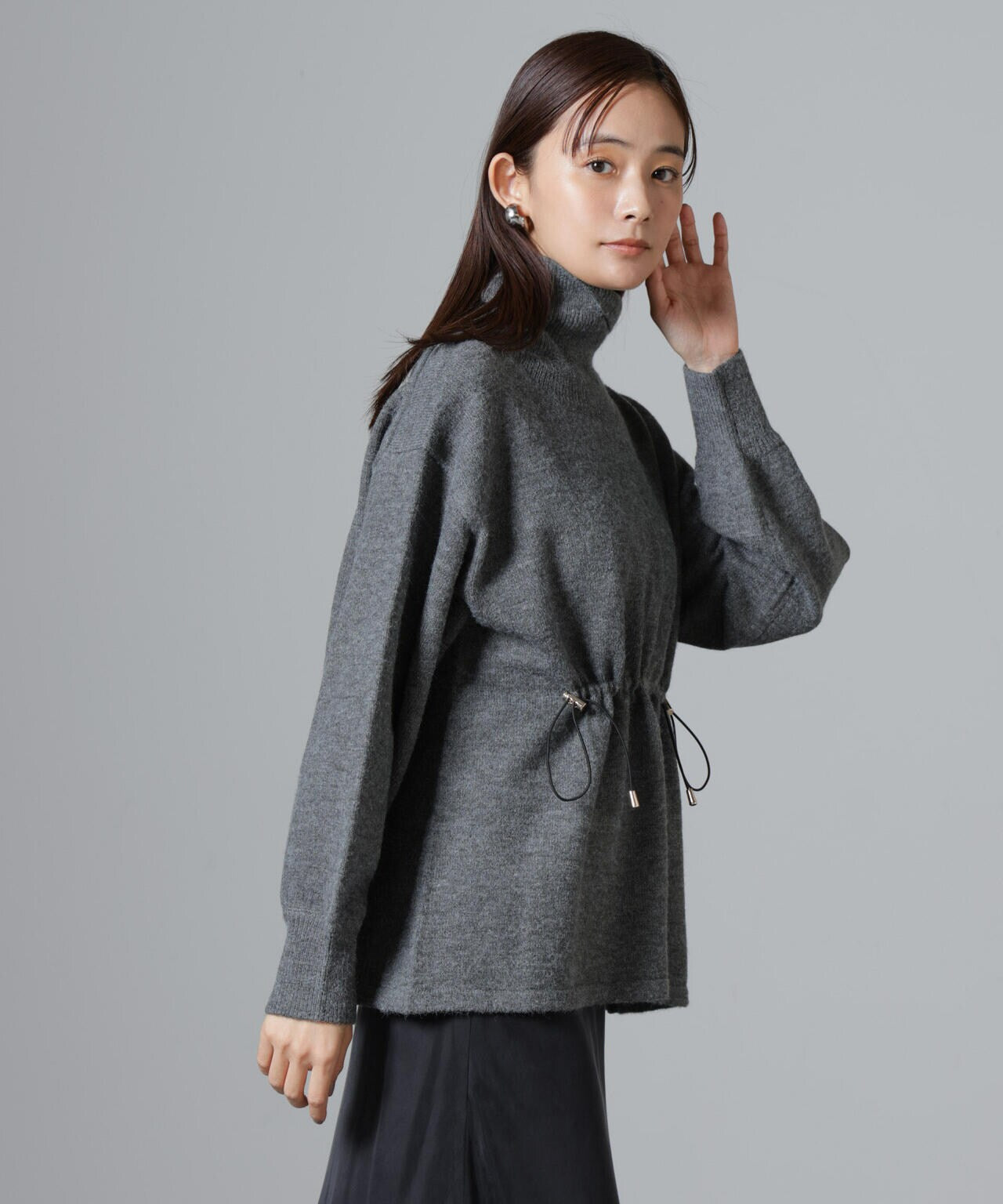 ウエストドロストタートルワイドニット 6734222346