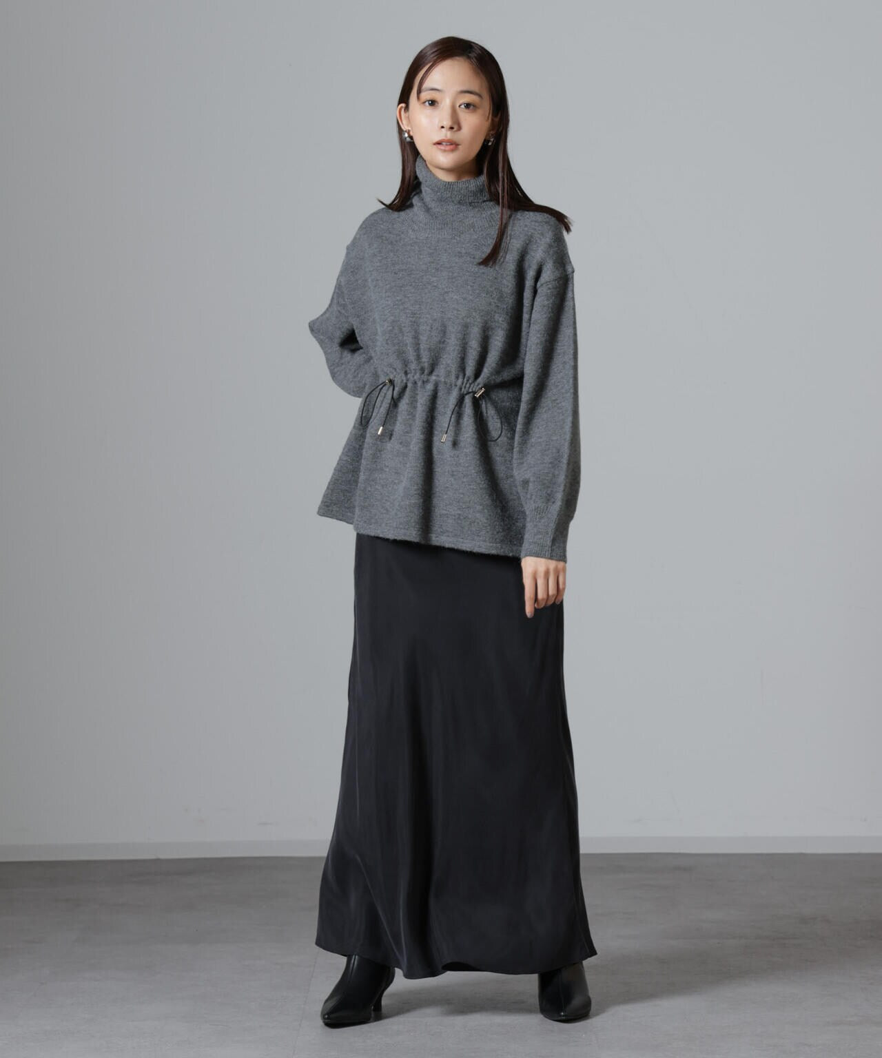 ウエストドロストタートルワイドニット 6734222346