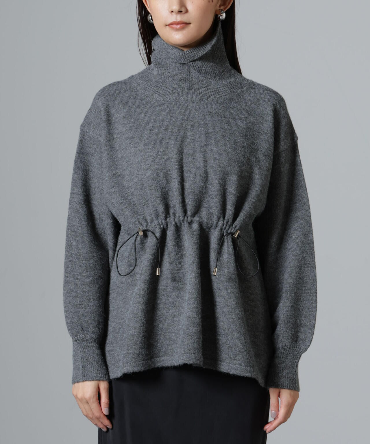 ウエストドロストタートルワイドニット 6734222346