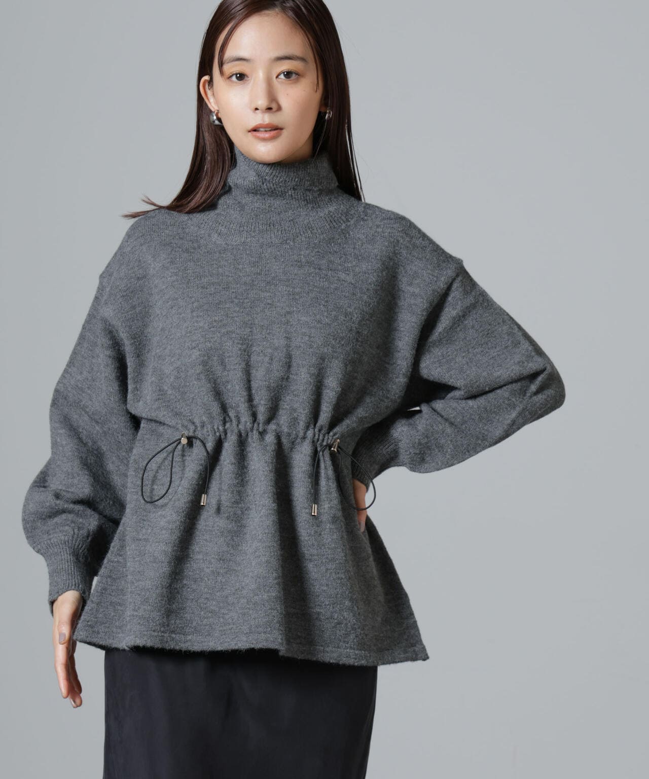 ウエストドロストタートルワイドニット 6734222346