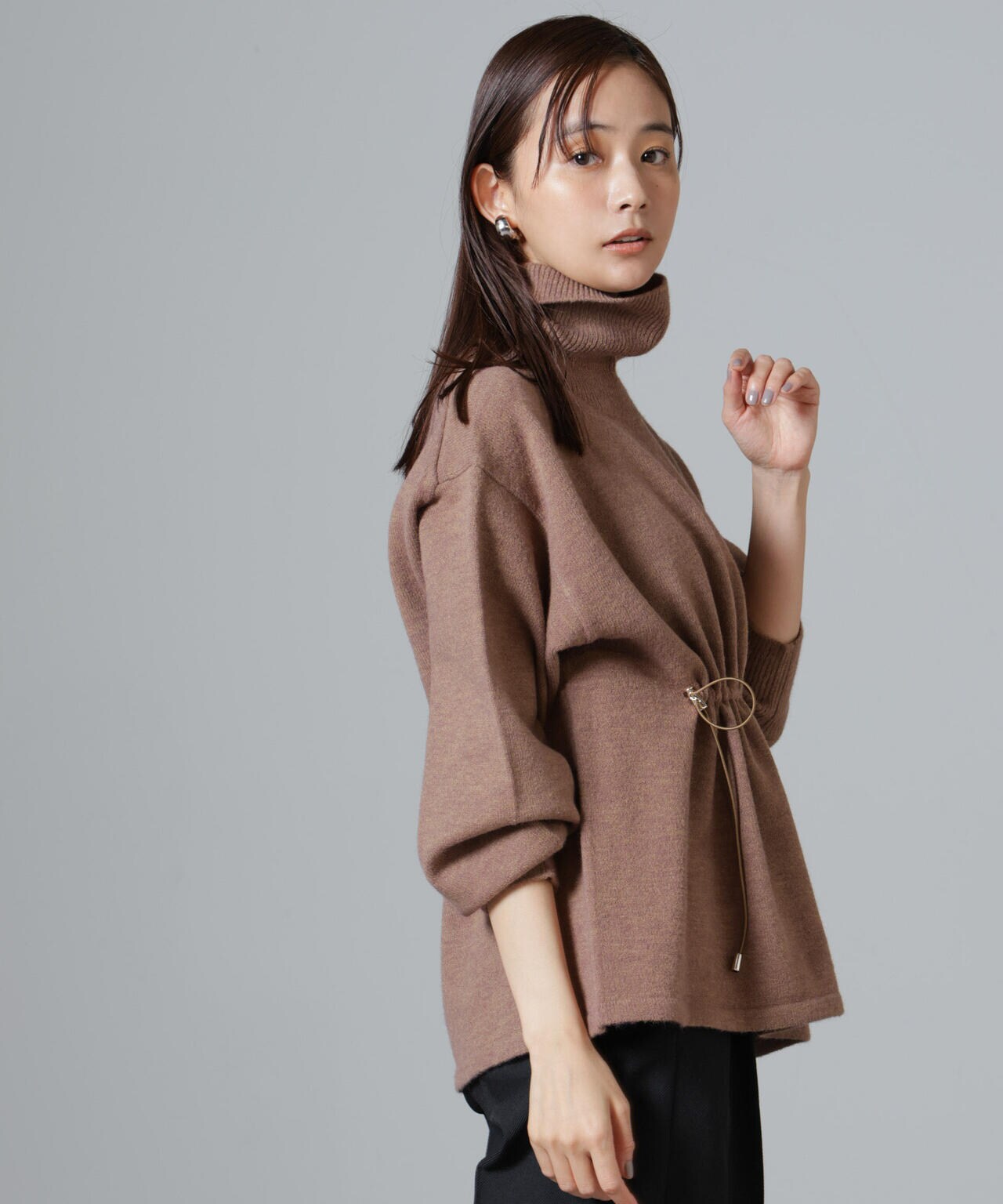 ウエストドロストタートルワイドニット 6734222346