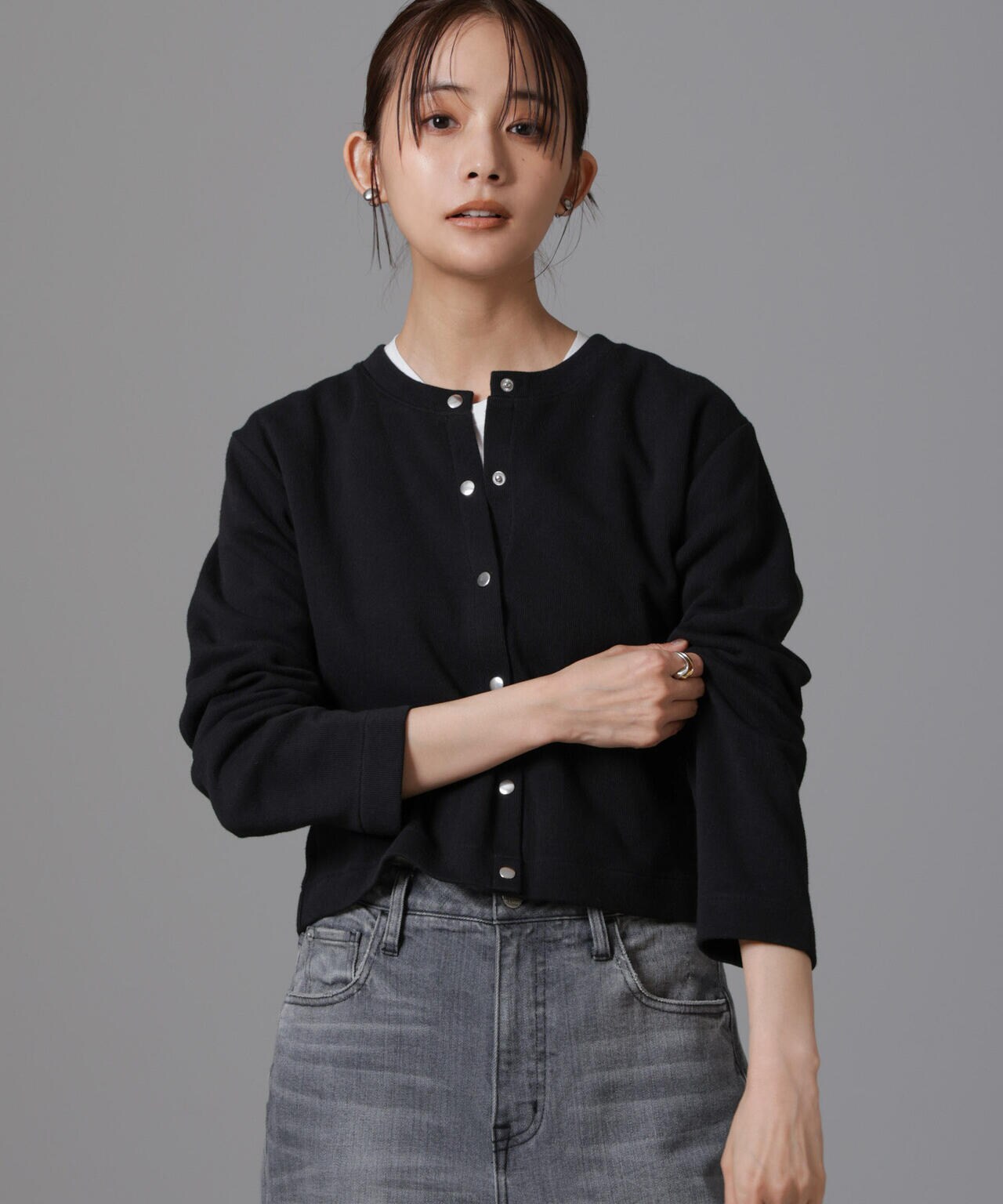 仏*陀様 Simple Project クルーネック カーディガン - Tops