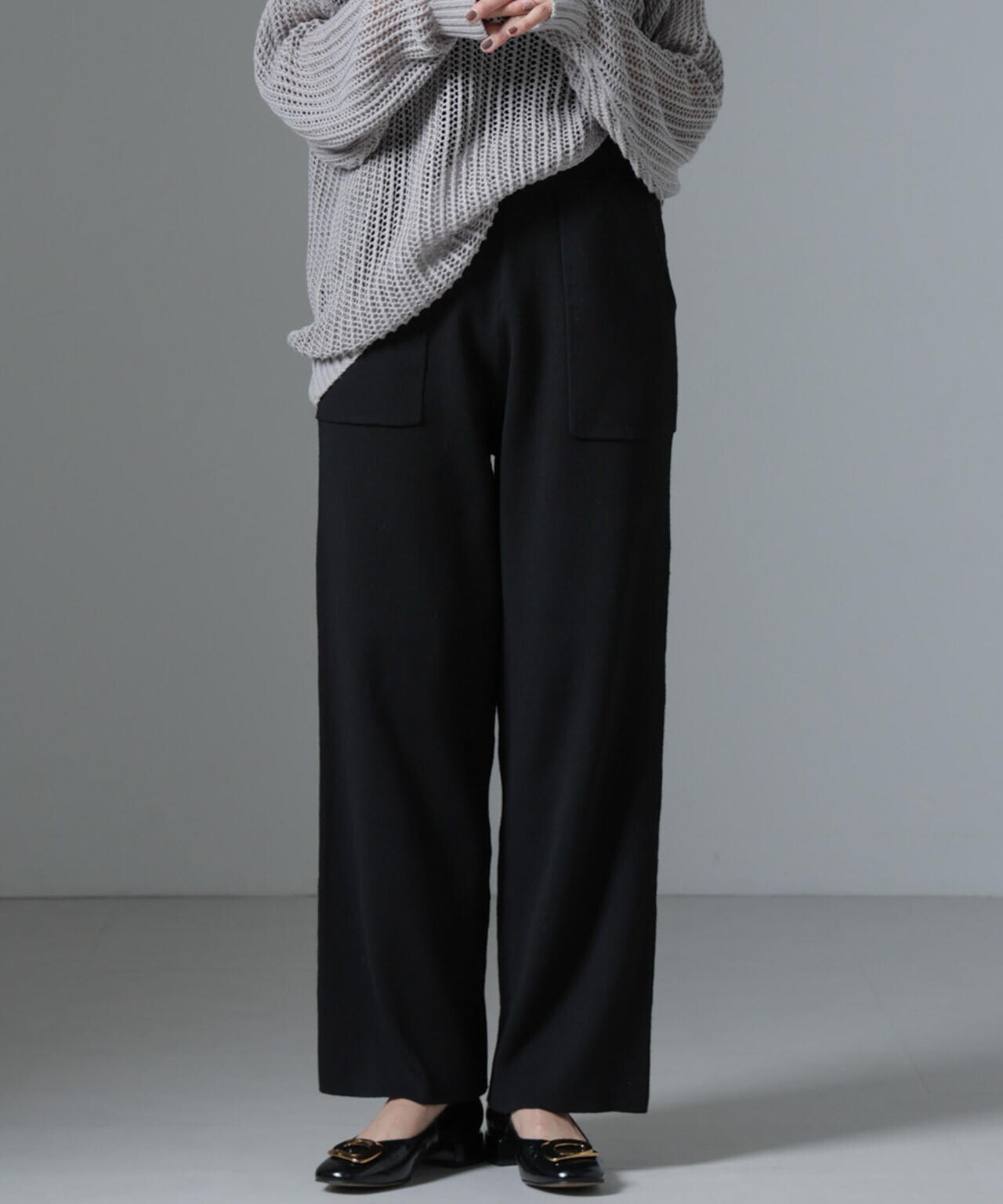 ポケットニットワイドパンツ（セットアップ可） 6734227316