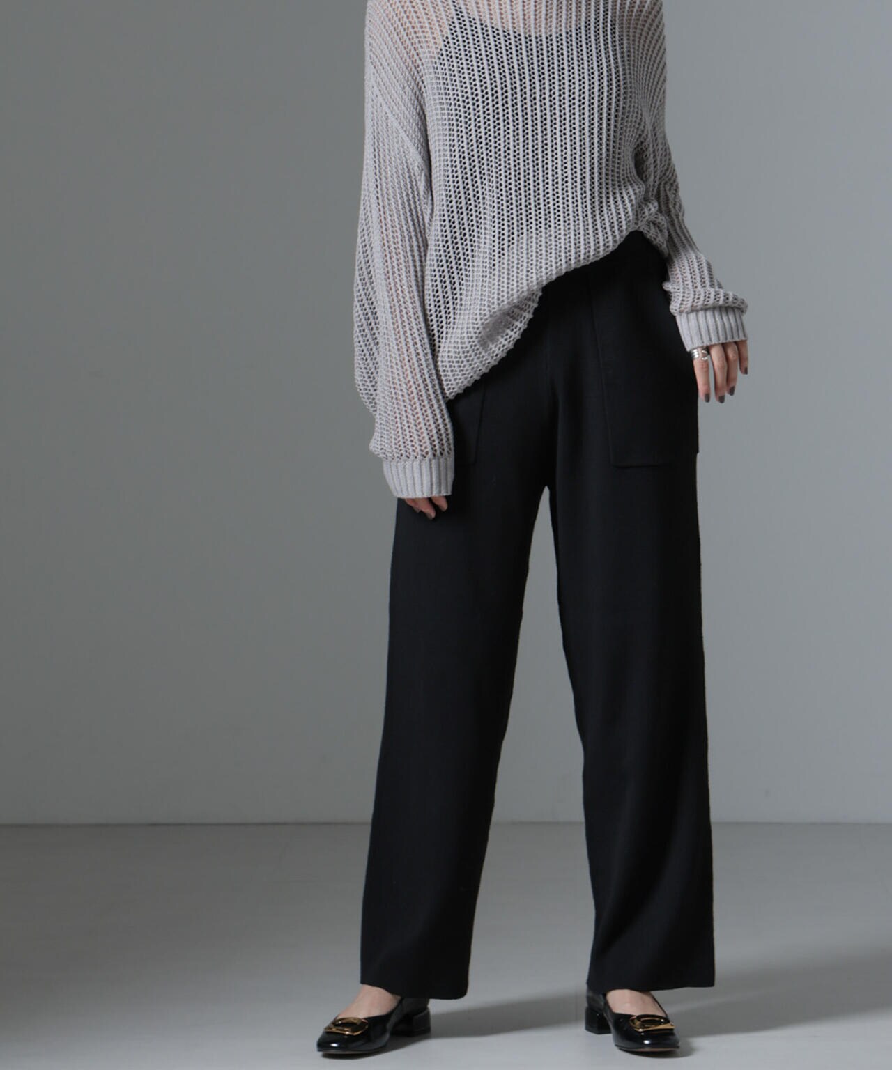 ポケットニットワイドパンツ（セットアップ可） 6734227316