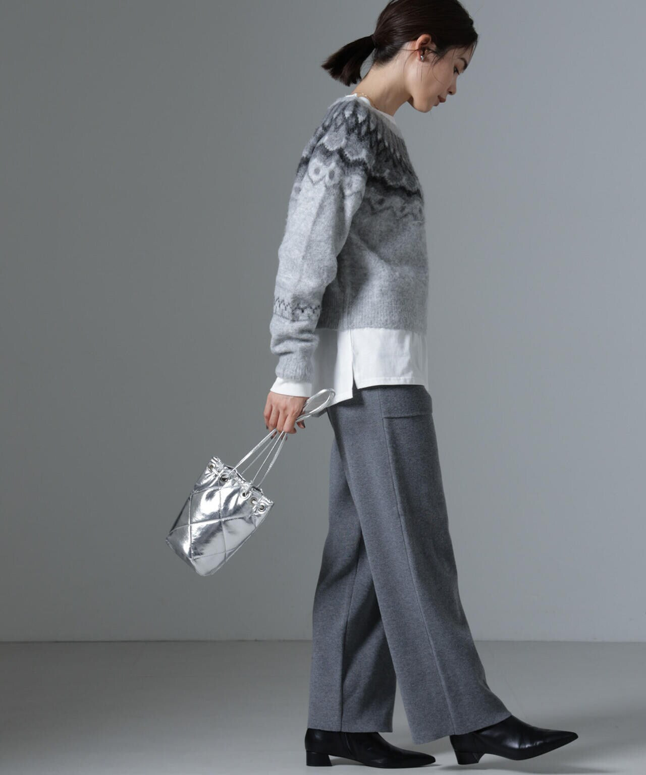 ポケット ニット ワイド パンツ （セットアップ可）