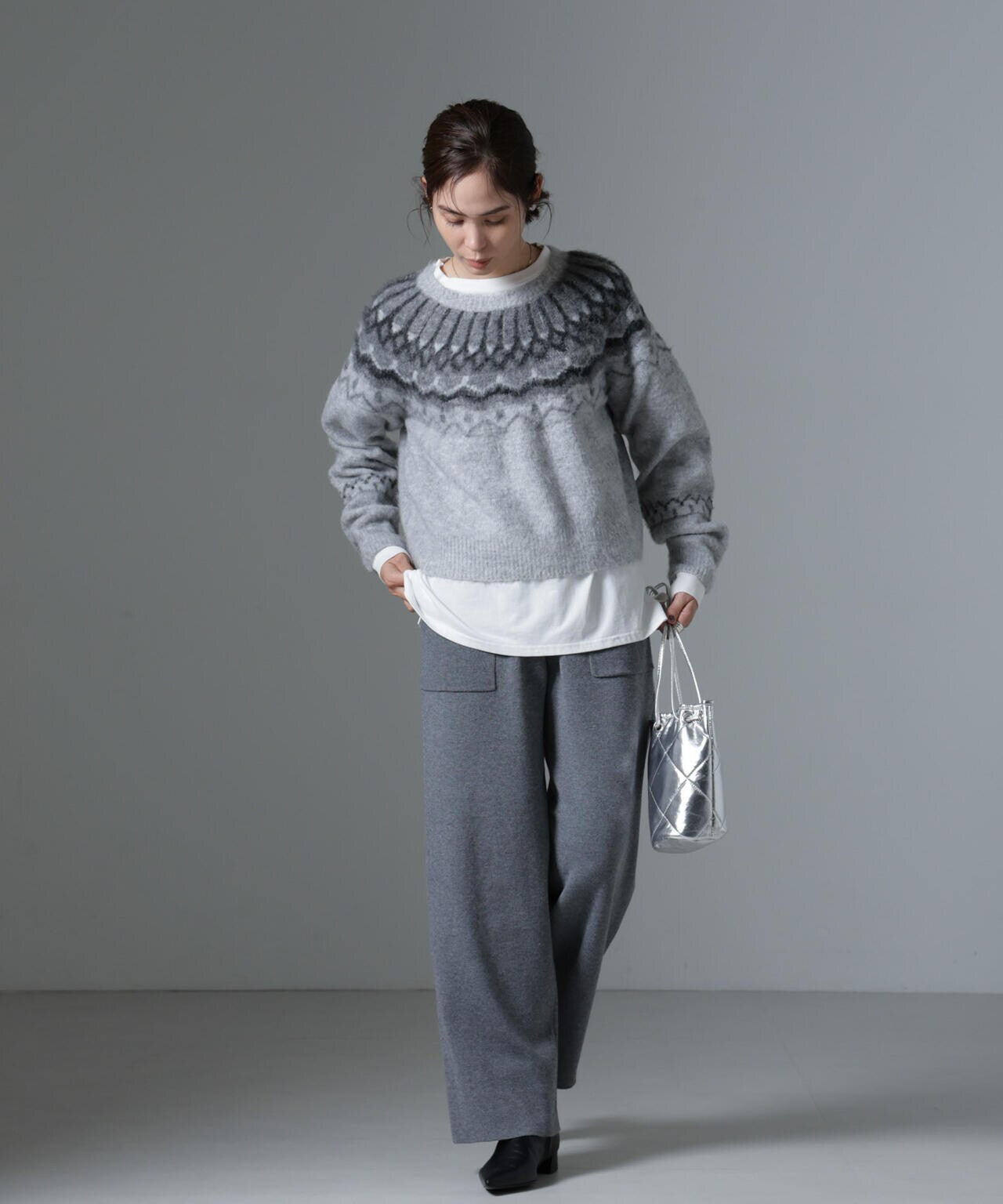 ポケットニットワイドパンツ（セットアップ可） 6734227316