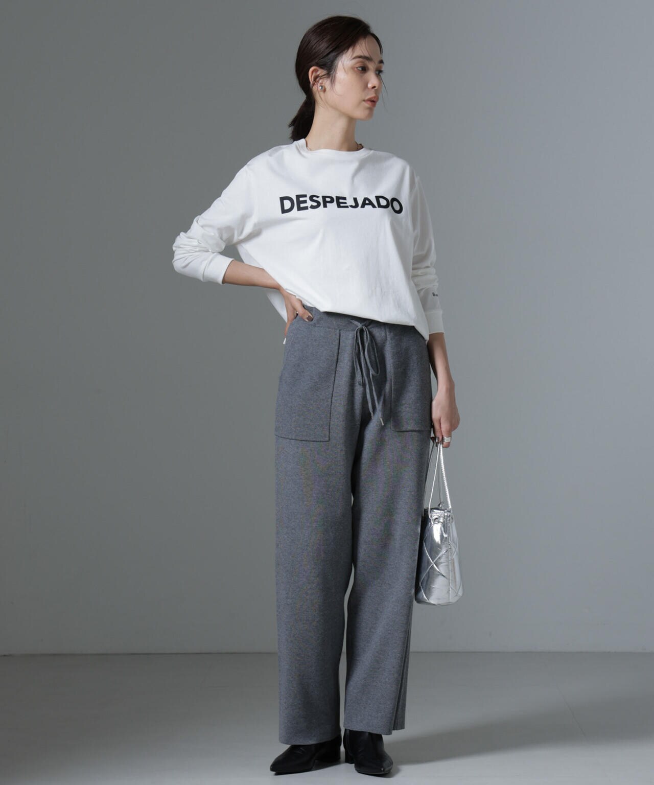 ポケットニットワイドパンツ（セットアップ可） 6734227316