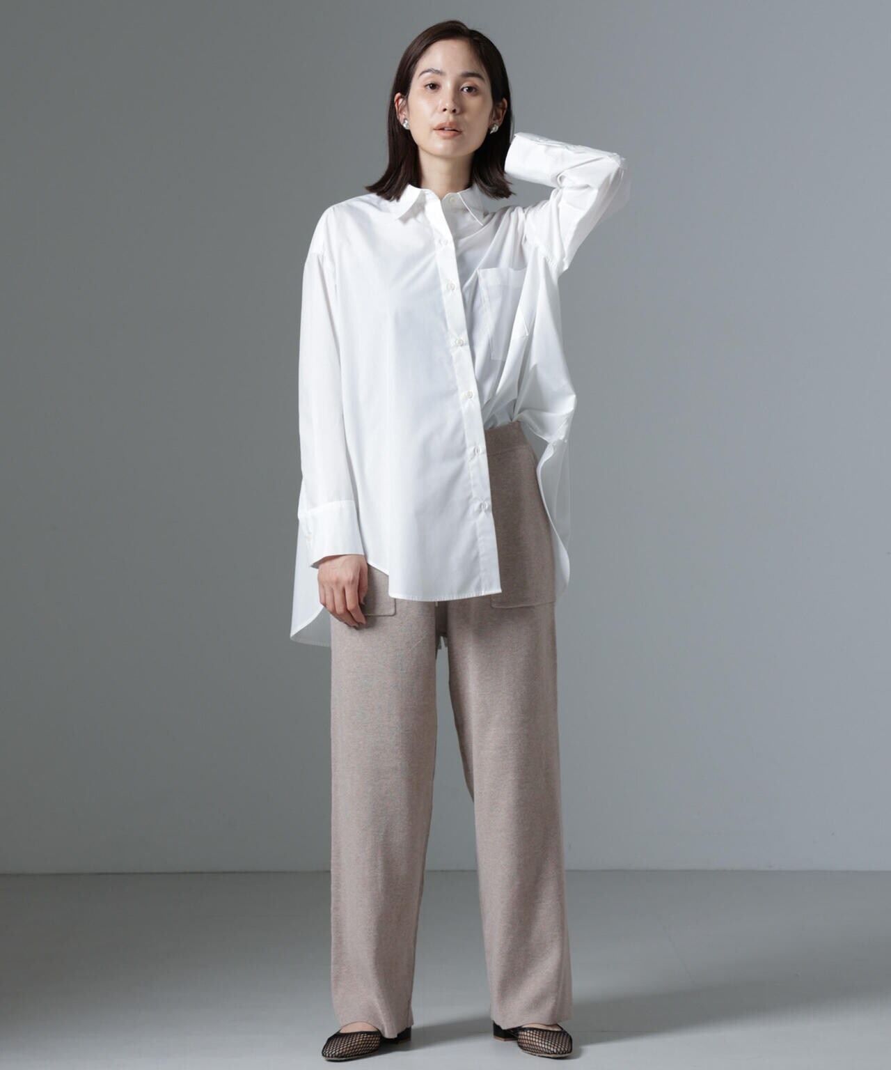 ポケットニットワイドパンツ（セットアップ可） 6734227316