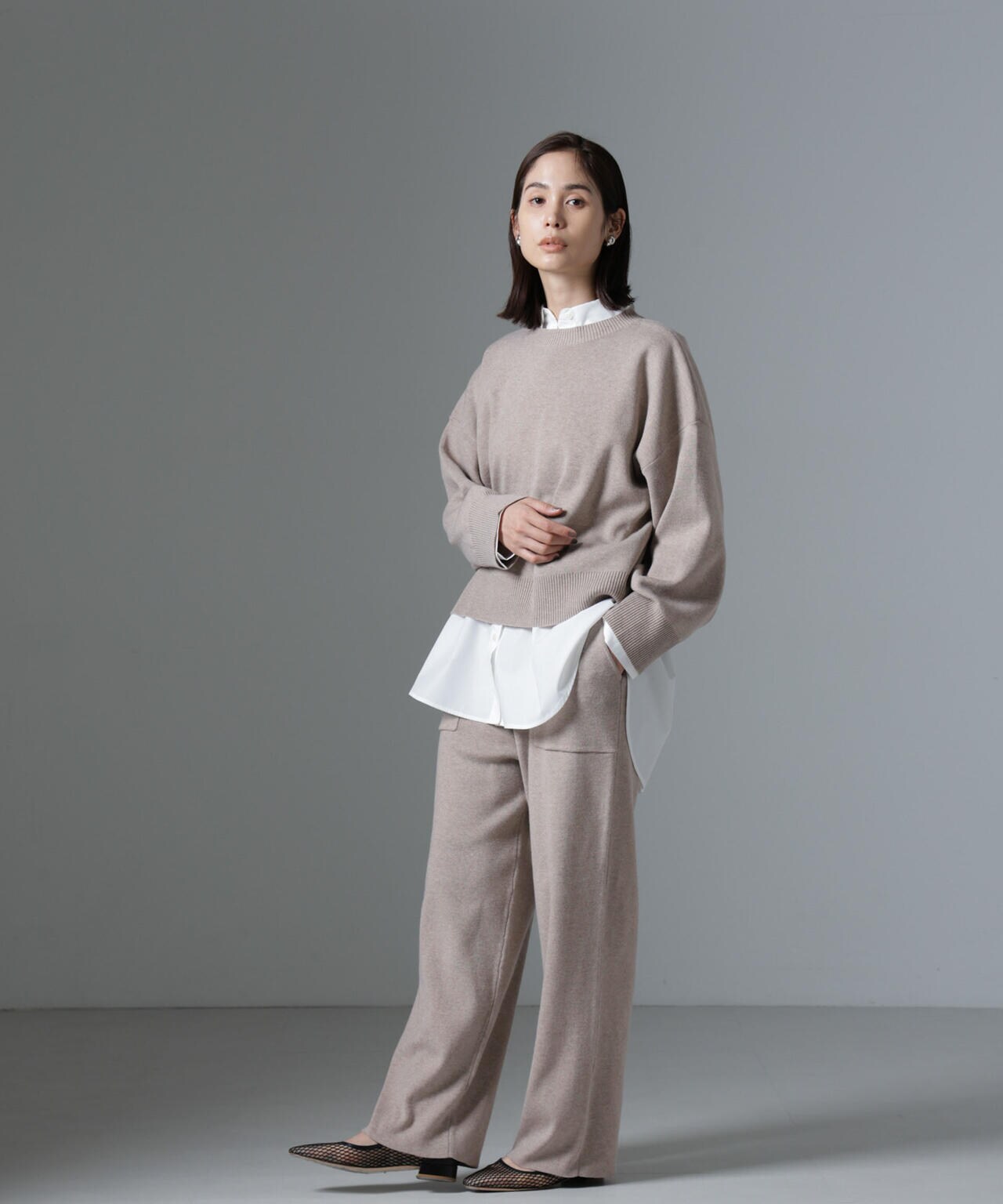 ポケットニットワイドパンツ（セットアップ可） 6734227316