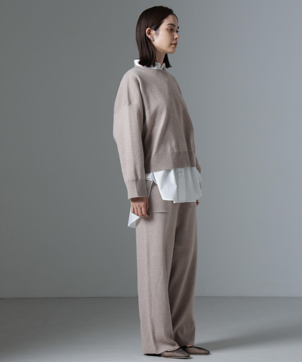 ポケットニットワイドパンツ（セットアップ可） 6734227316