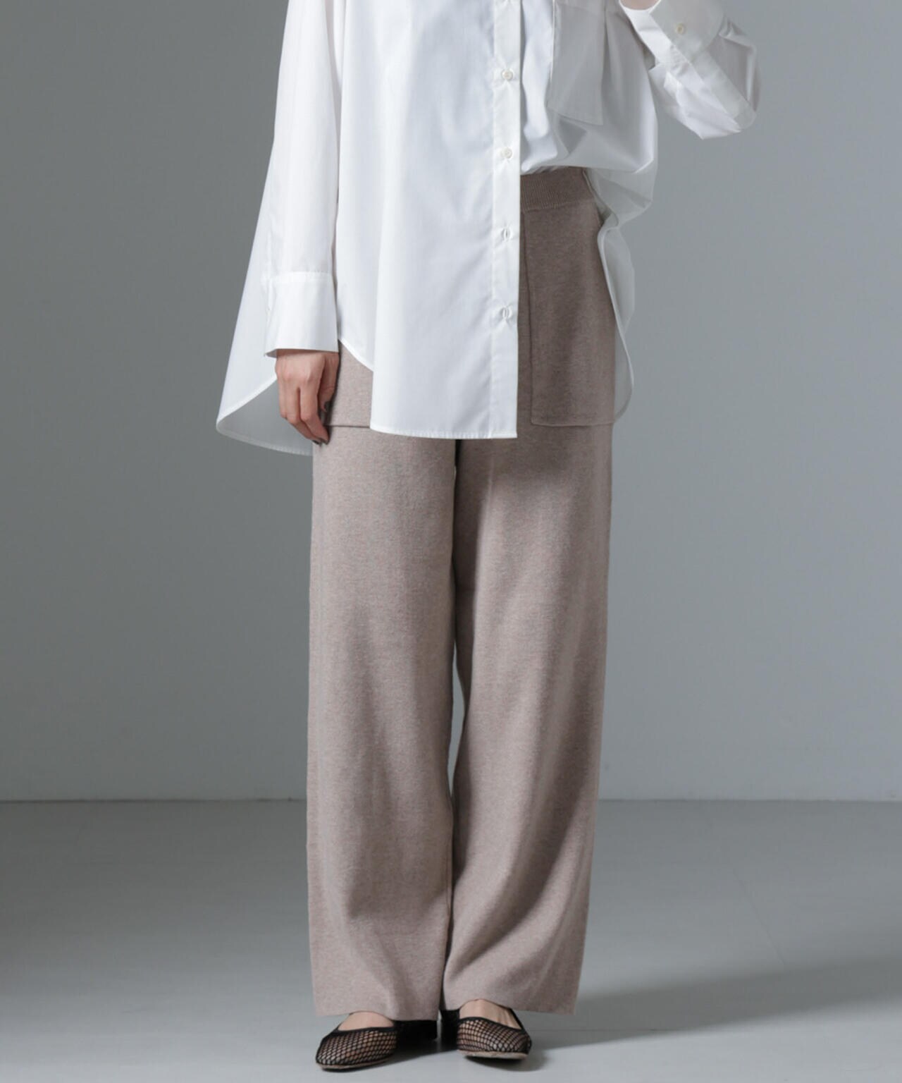 ポケットニットワイドパンツ（セットアップ可） 6734227316