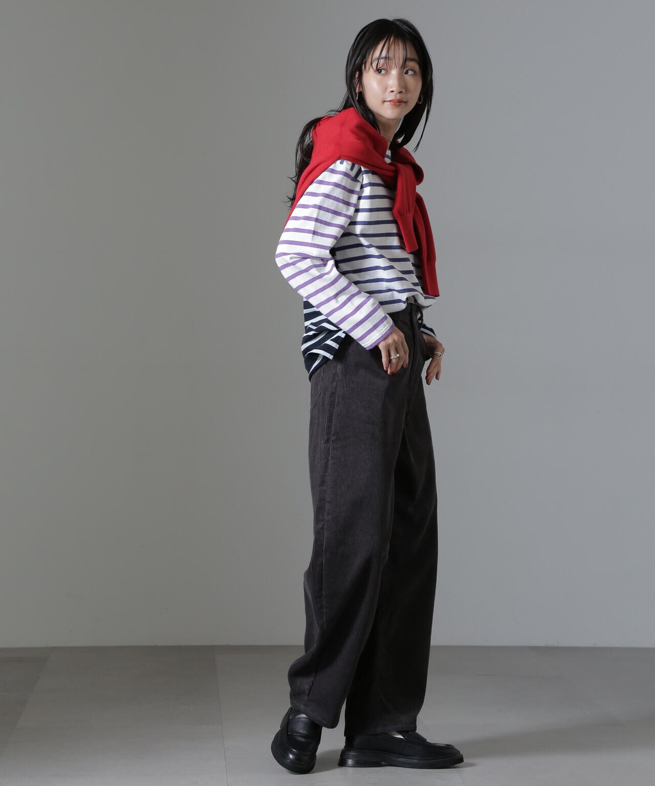 コーデュロイワイドカーブパンツ（セットアップ可） 6734227324