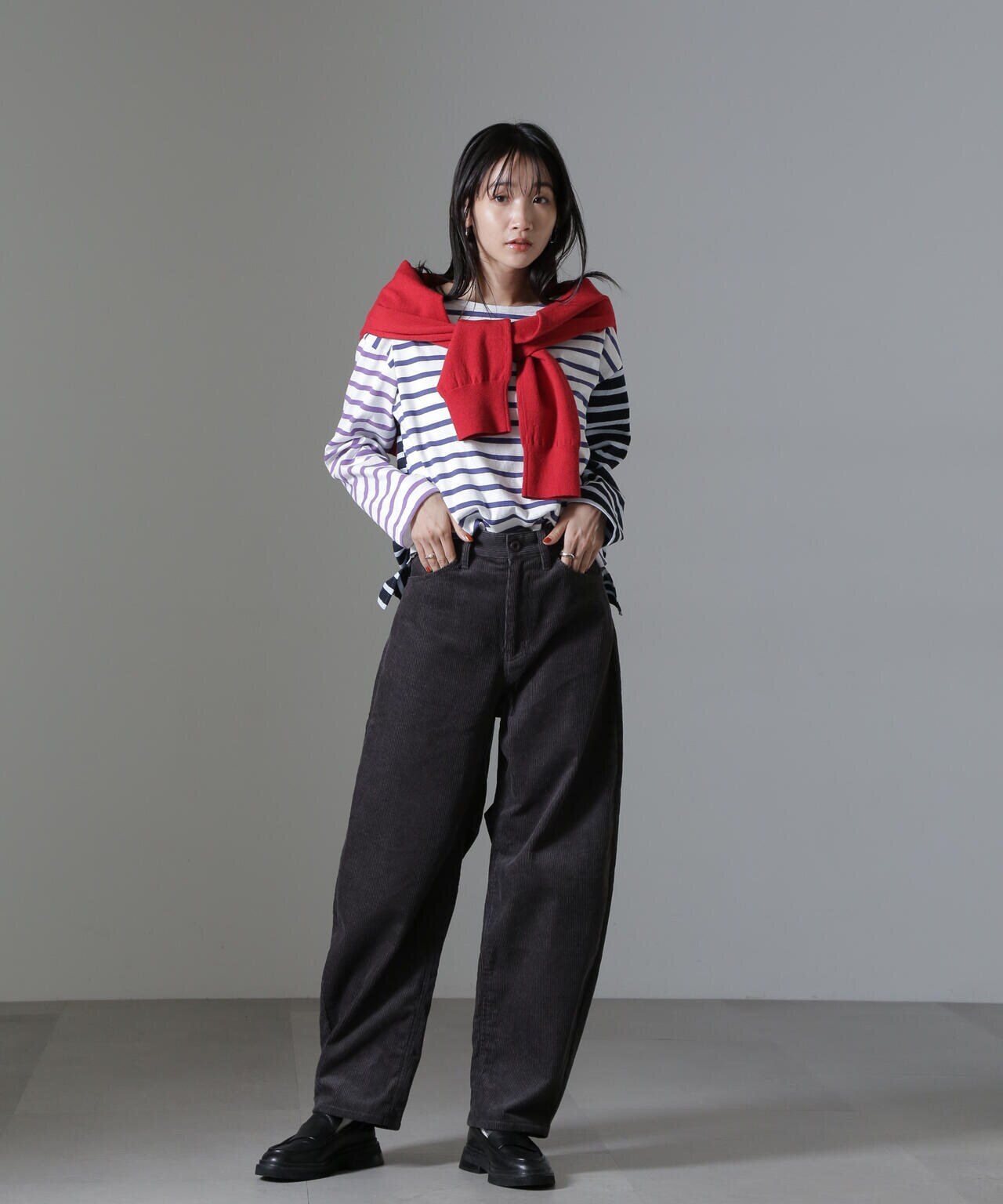 コーデュロイワイドカーブパンツ（セットアップ可） 6734227324