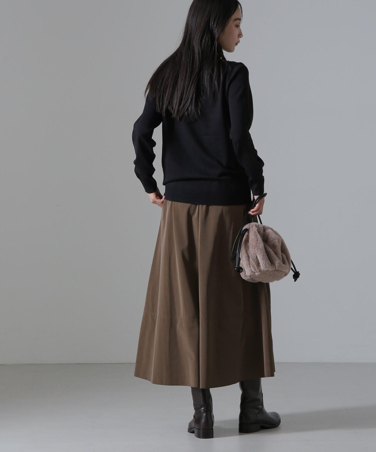 ピーチフェイクレザーボリュームスカート(セットアップ可) 6734230310