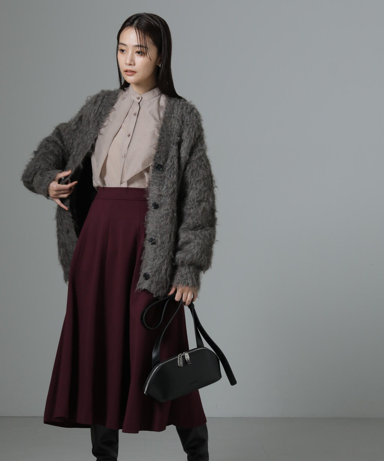 8パネル ダンボール ニット フレア スカート