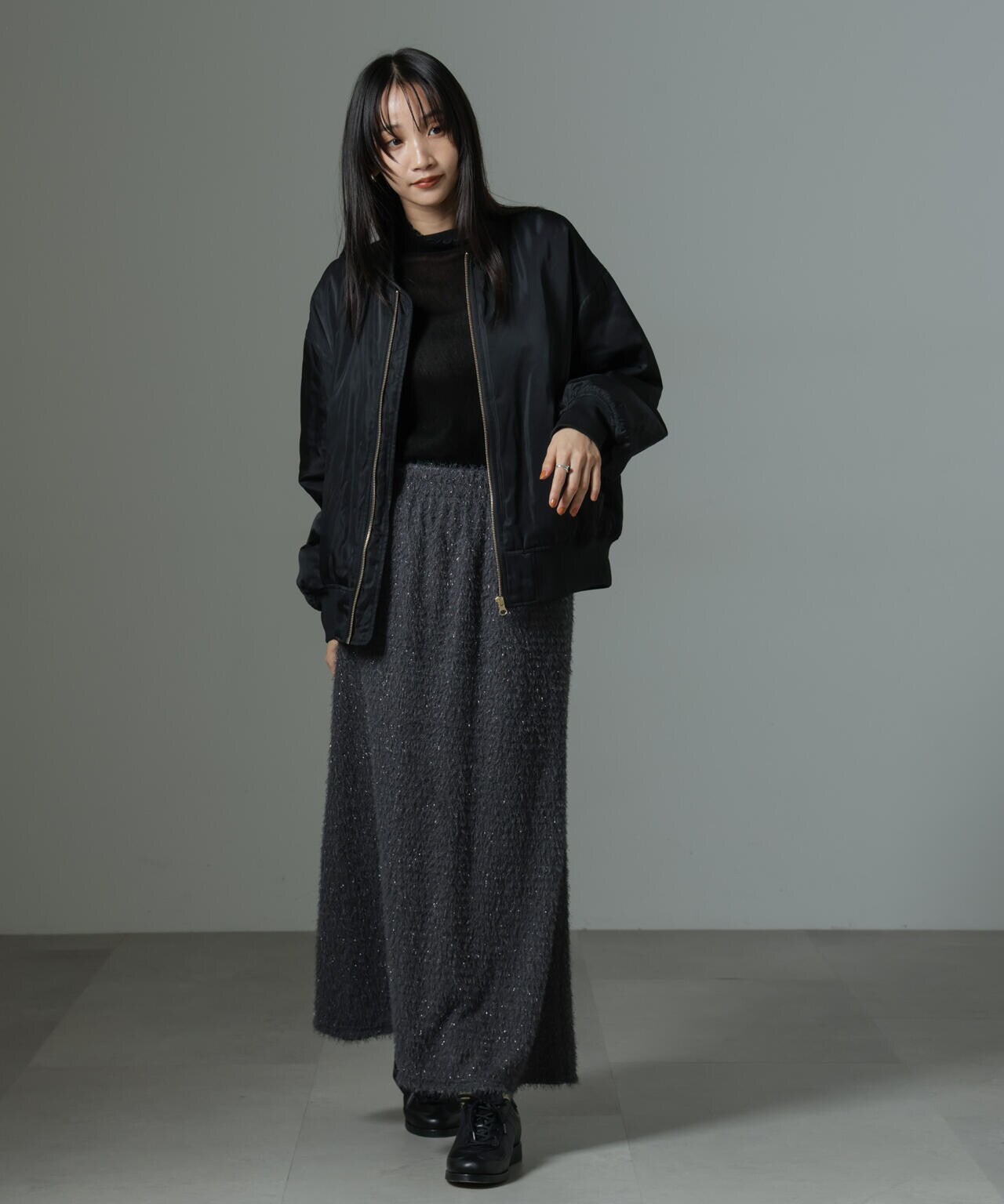 シャギー ナロー スカート（ セットアップ 可）