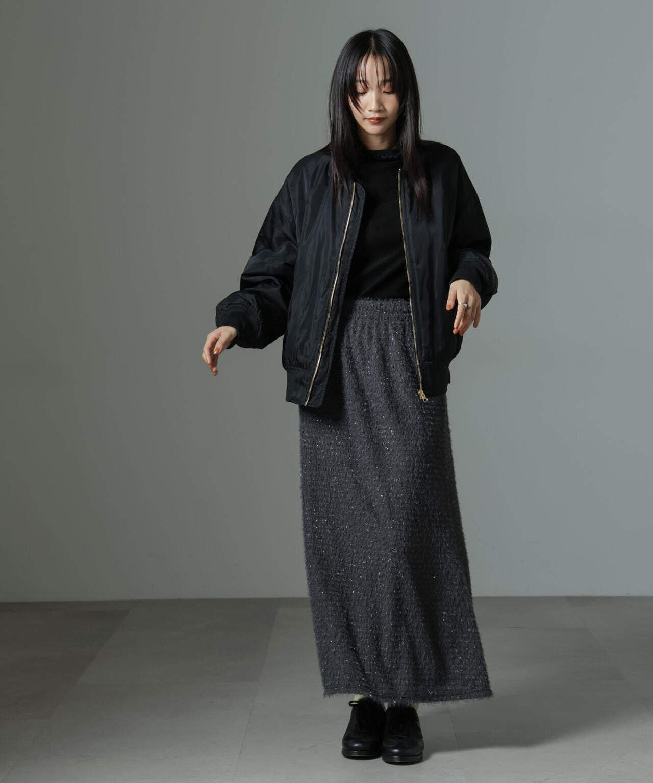 シャギー ナロー スカート（ セットアップ 可）