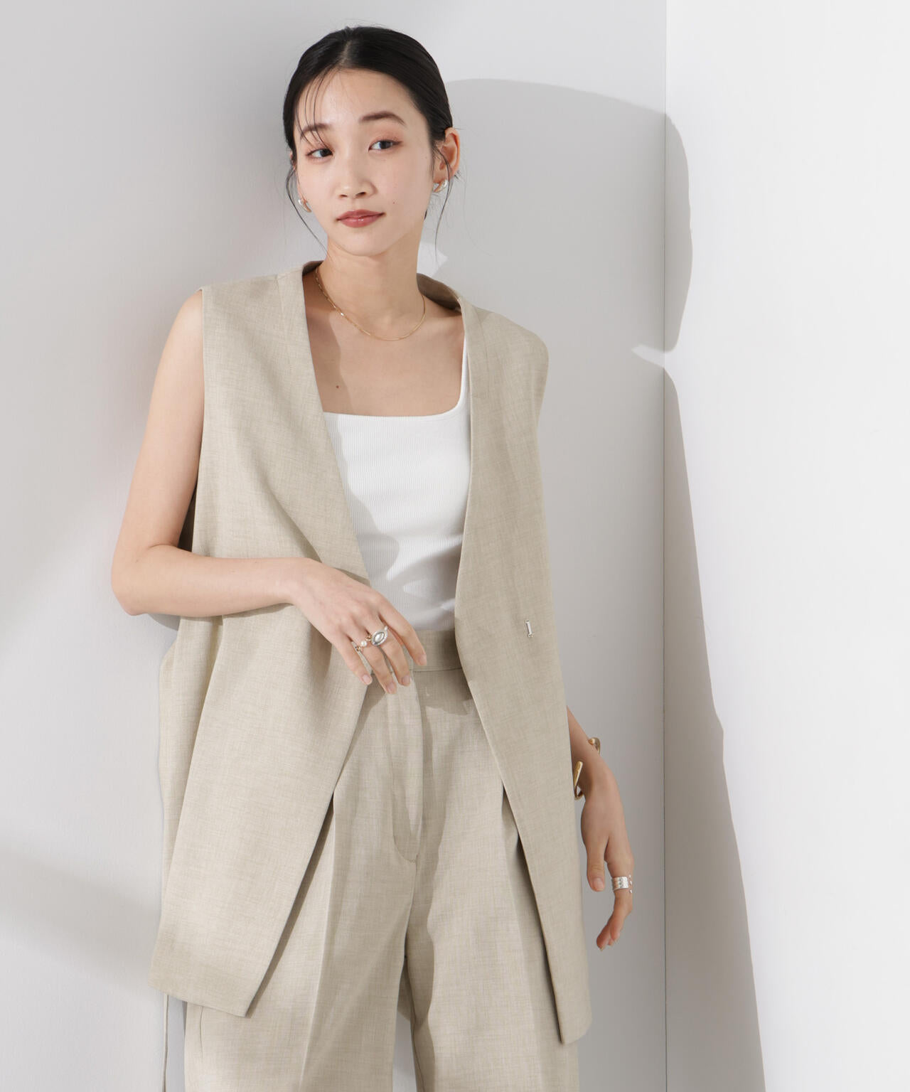 多機能素材ジレ(セットアップ可) 6735116305