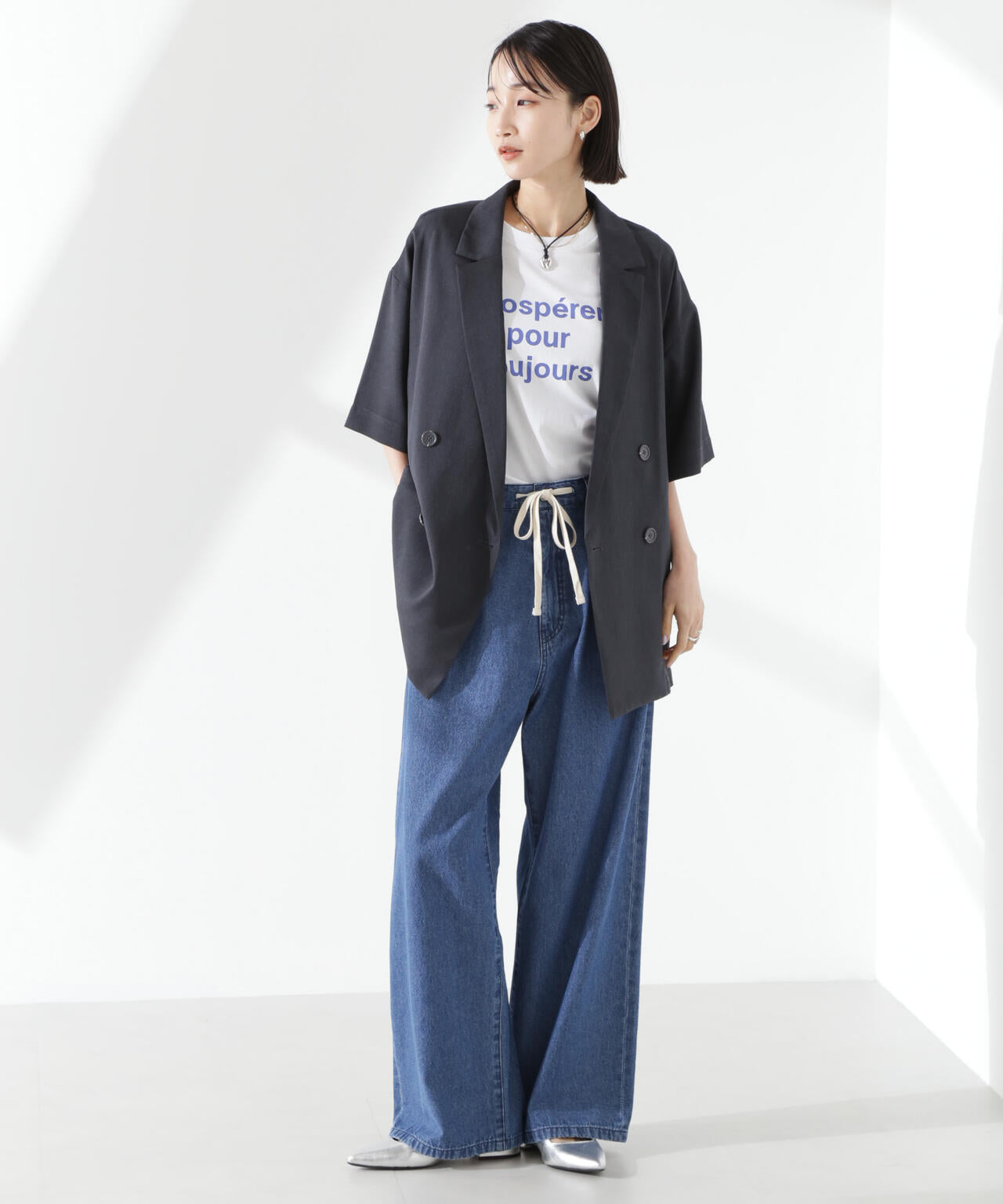 クリスピーツイルショートスリーブジャケット(セットアップ可) 6735116308