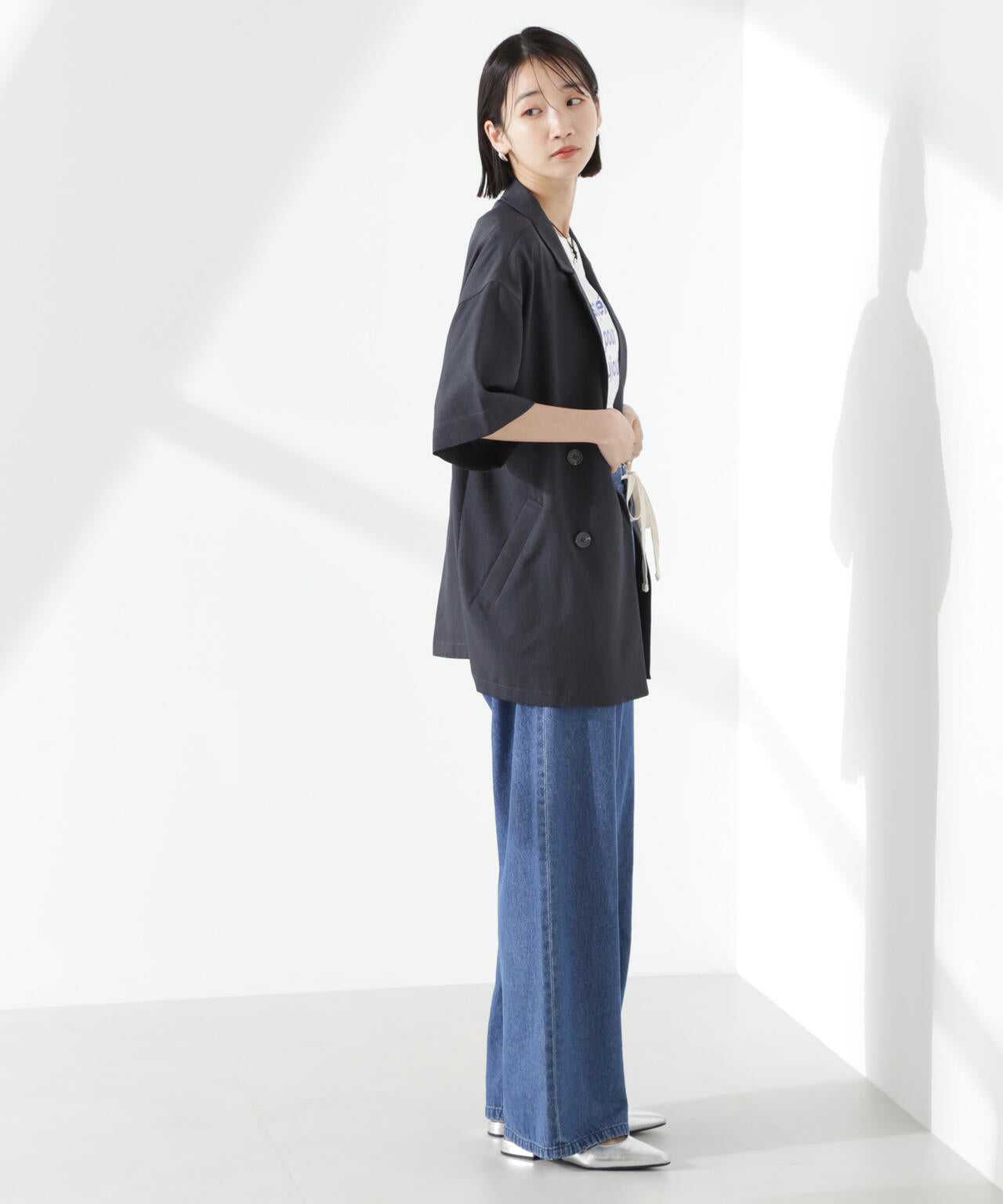 クリスピーツイルショートスリーブジャケット(セットアップ可) 6735116308