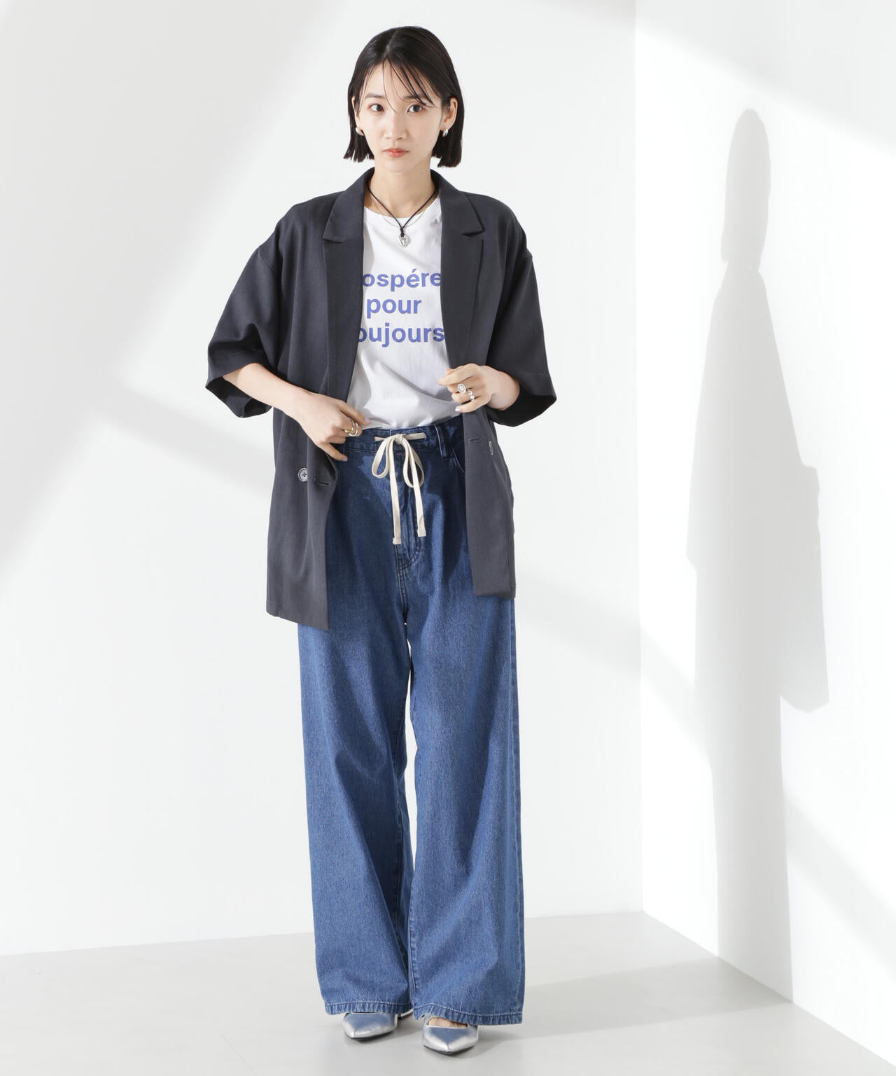 クリスピーツイルショートスリーブジャケット(セットアップ可) 6735116308