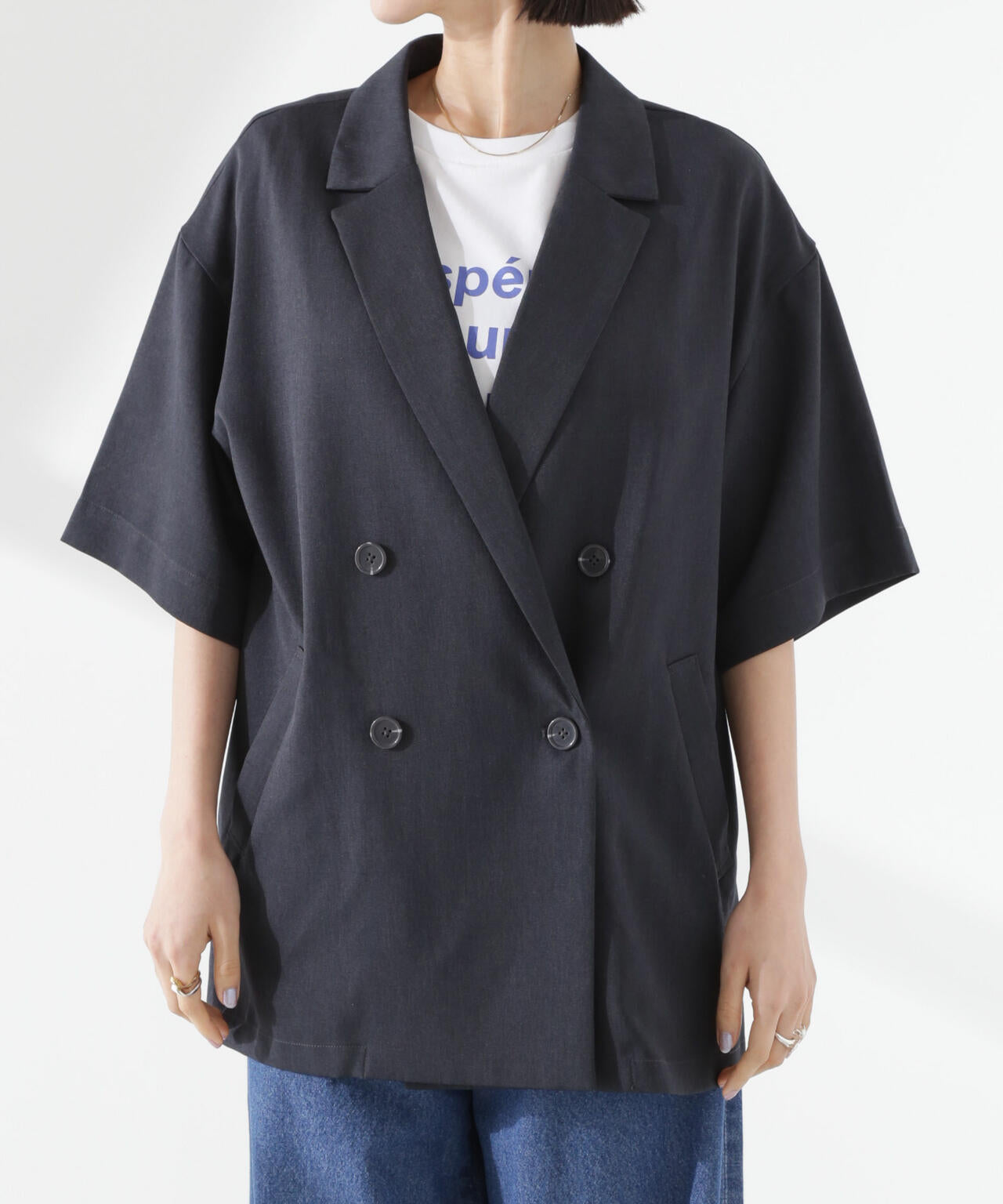 クリスピーツイルショートスリーブジャケット(セットアップ可) 6735116308