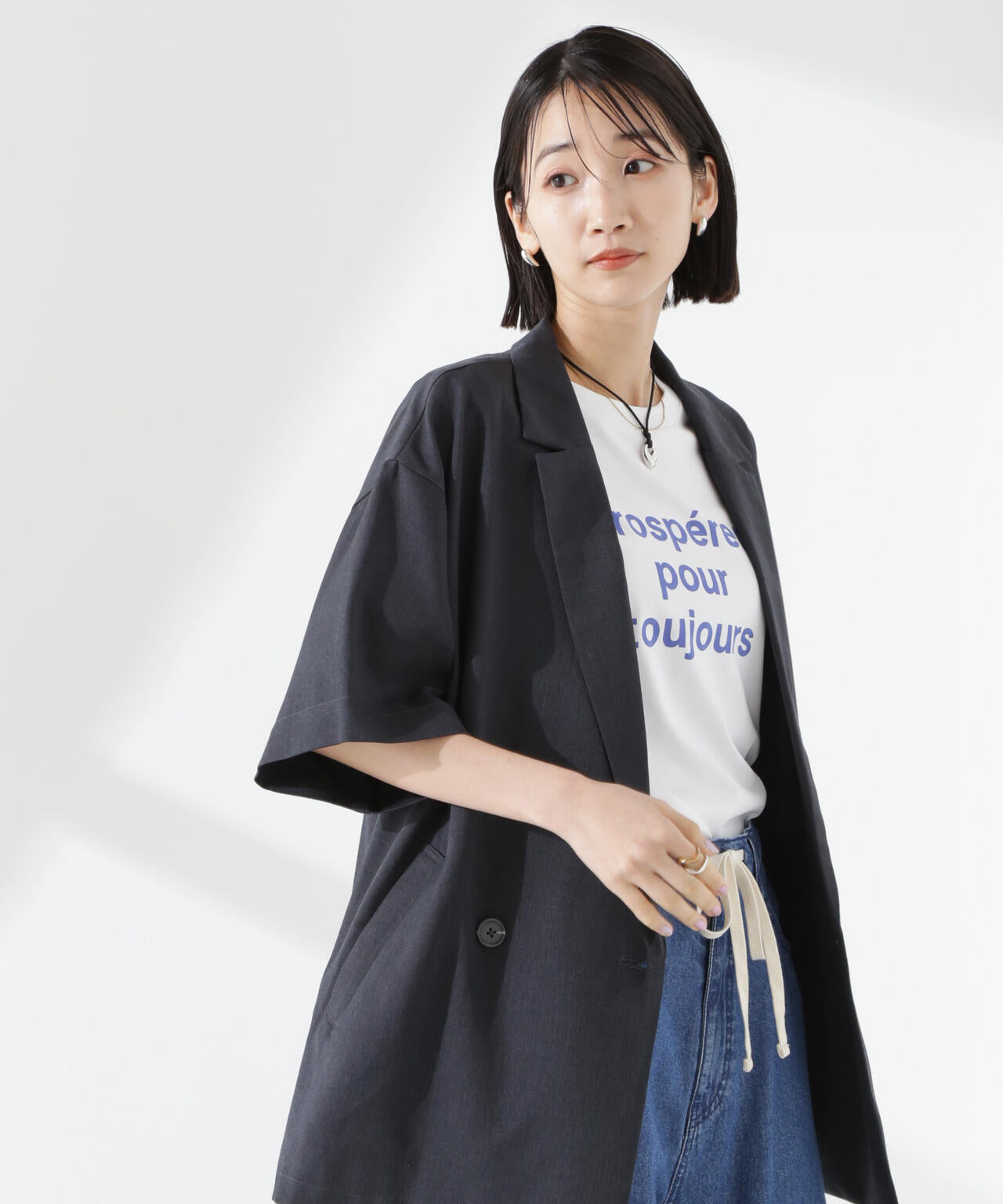 クリスピーツイルショートスリーブジャケット(セットアップ可) 6735116308