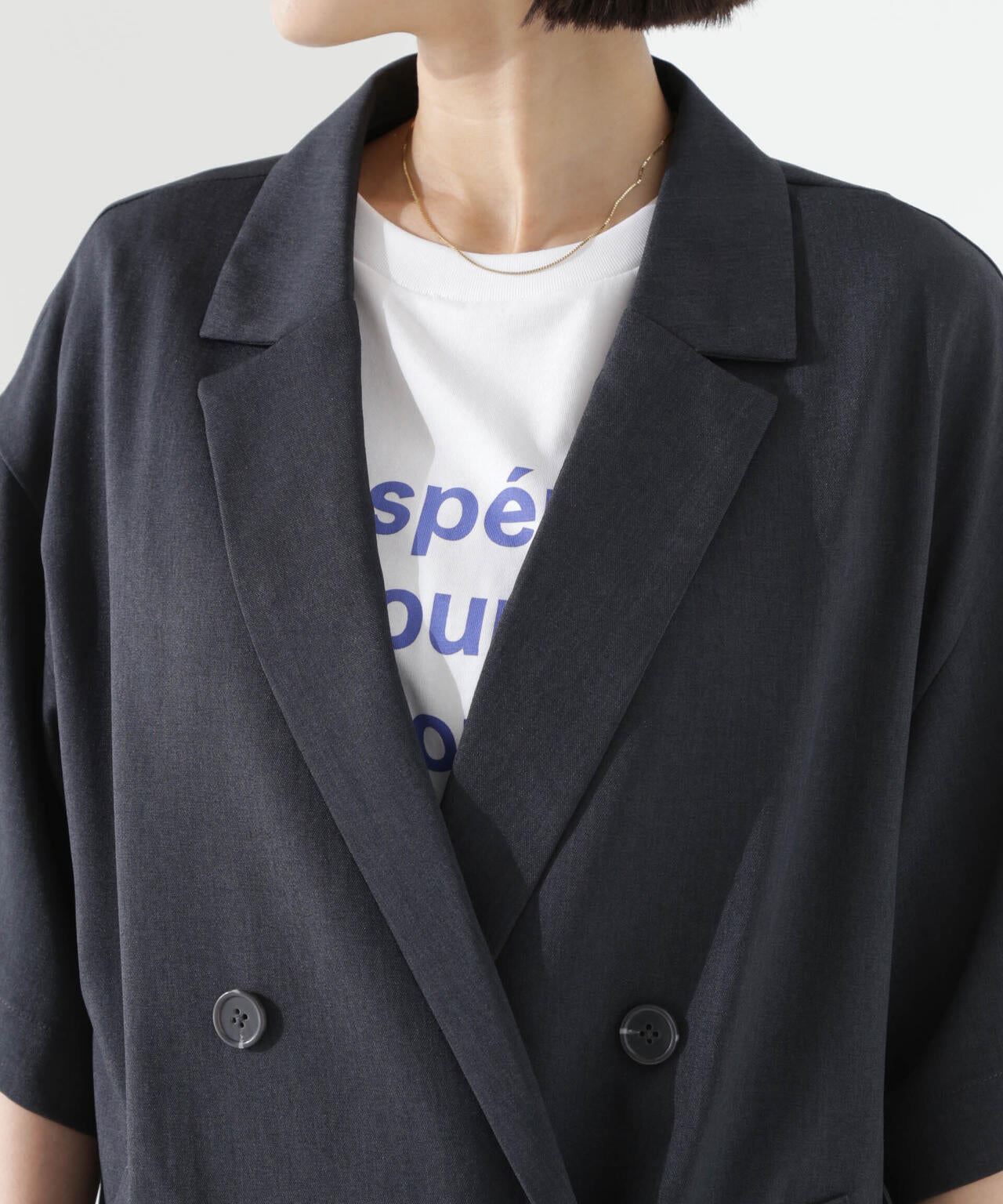 クリスピーツイルショートスリーブジャケット(セットアップ可) 6735116308