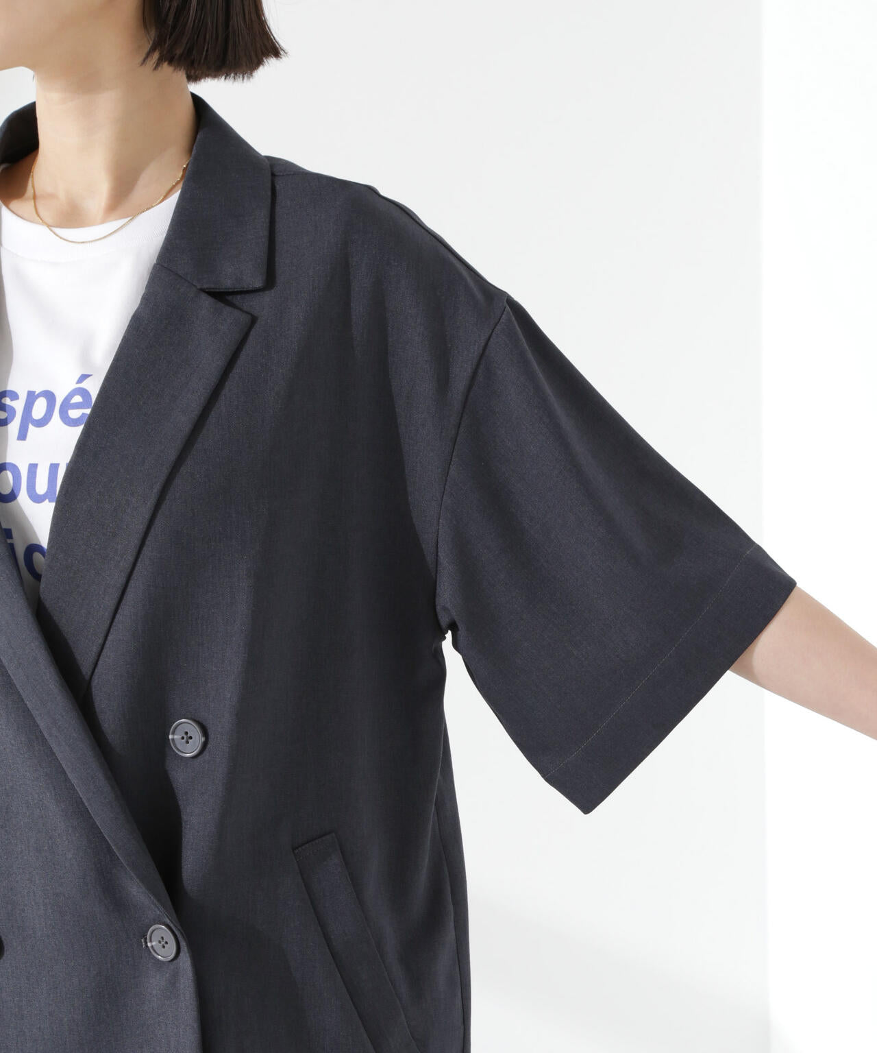 クリスピーツイルショートスリーブジャケット(セットアップ可) 6735116308