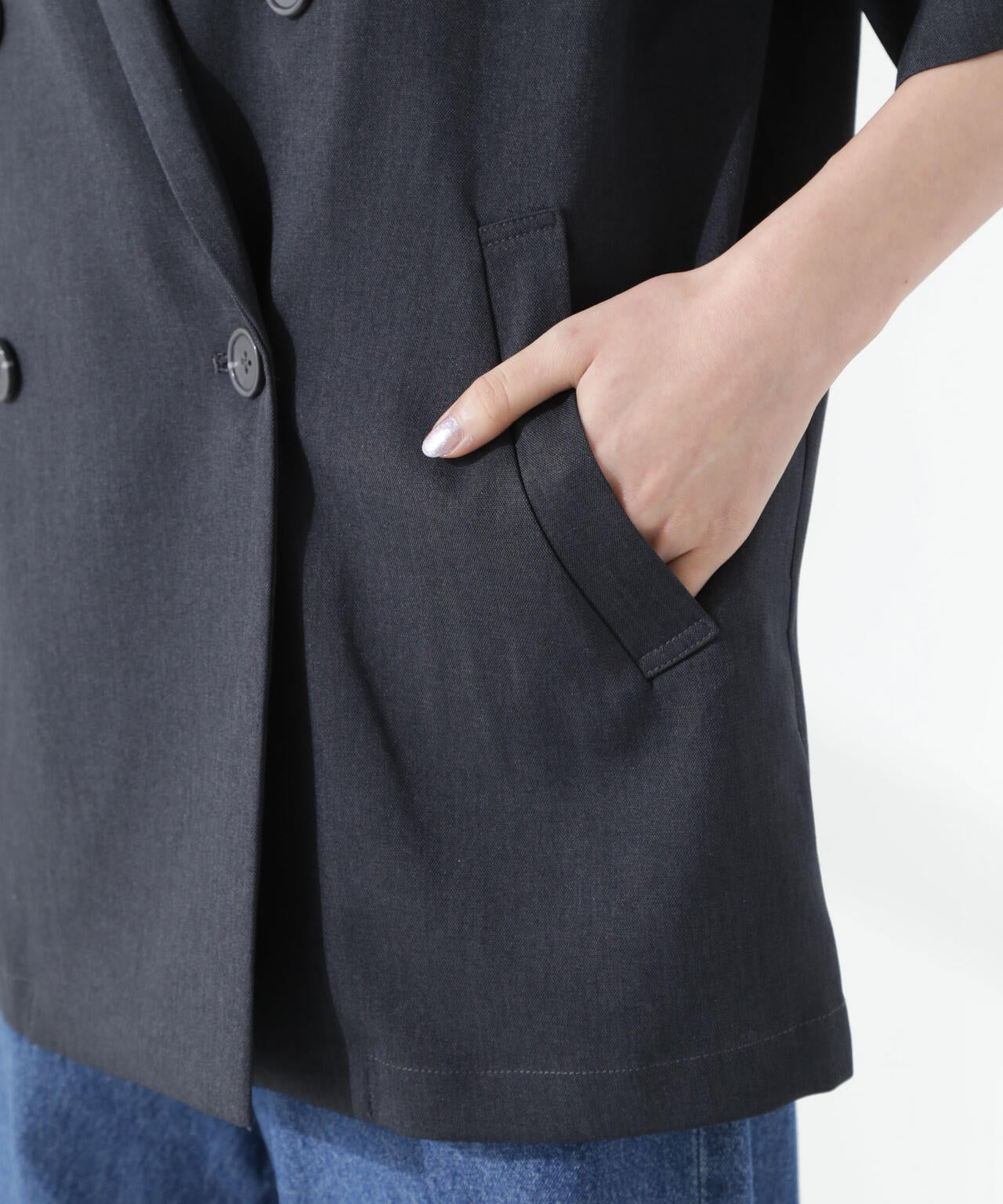 クリスピーツイルショートスリーブジャケット(セットアップ可) 6735116308