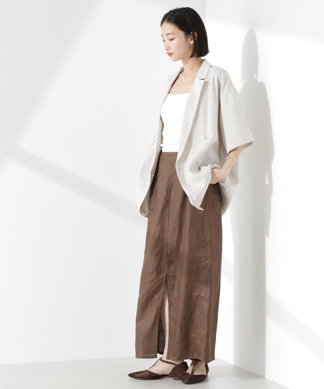 クリスピーツイルショートスリーブジャケット(セットアップ可) 6735116308