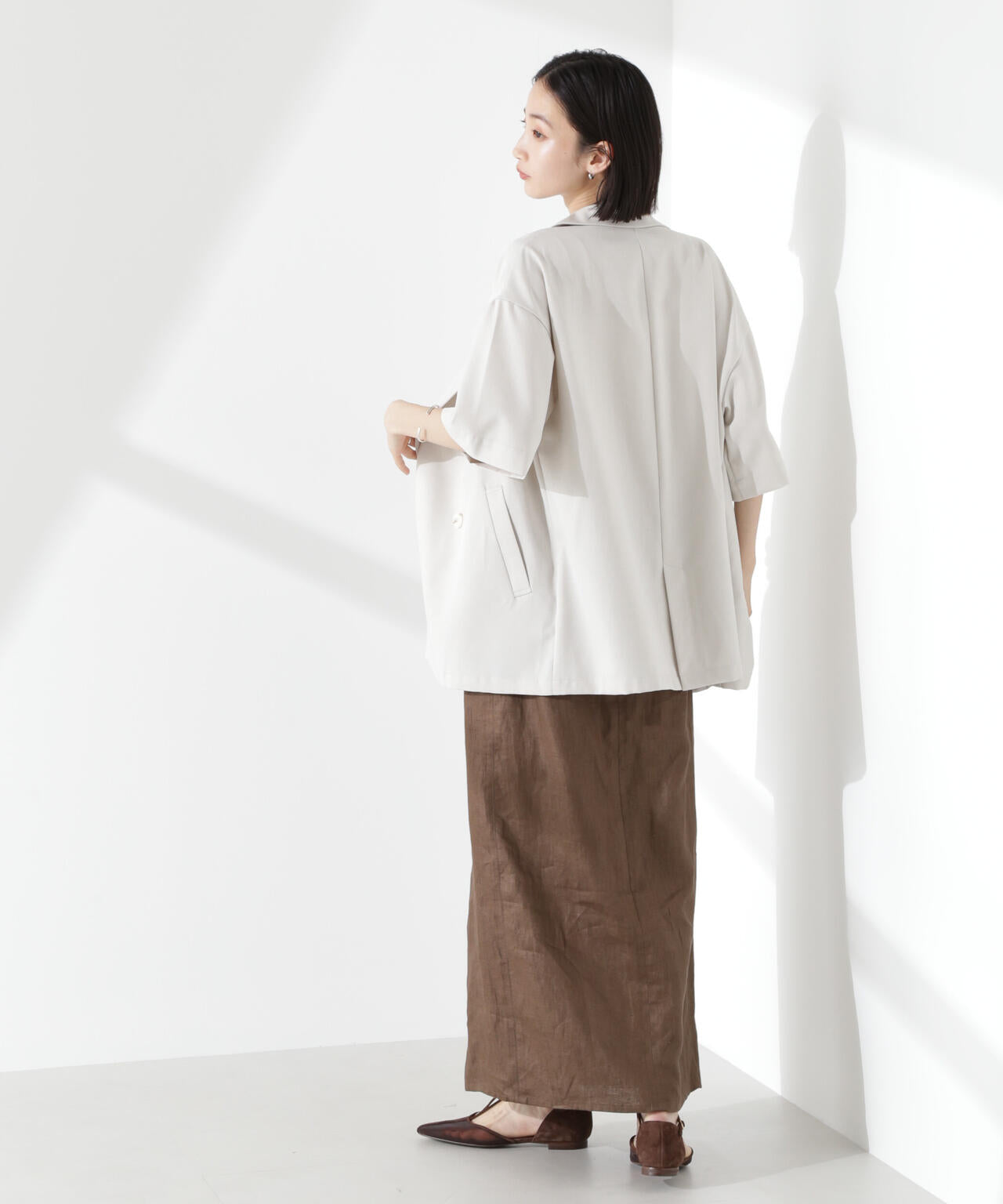 クリスピーツイルショートスリーブジャケット(セットアップ可) 6735116308