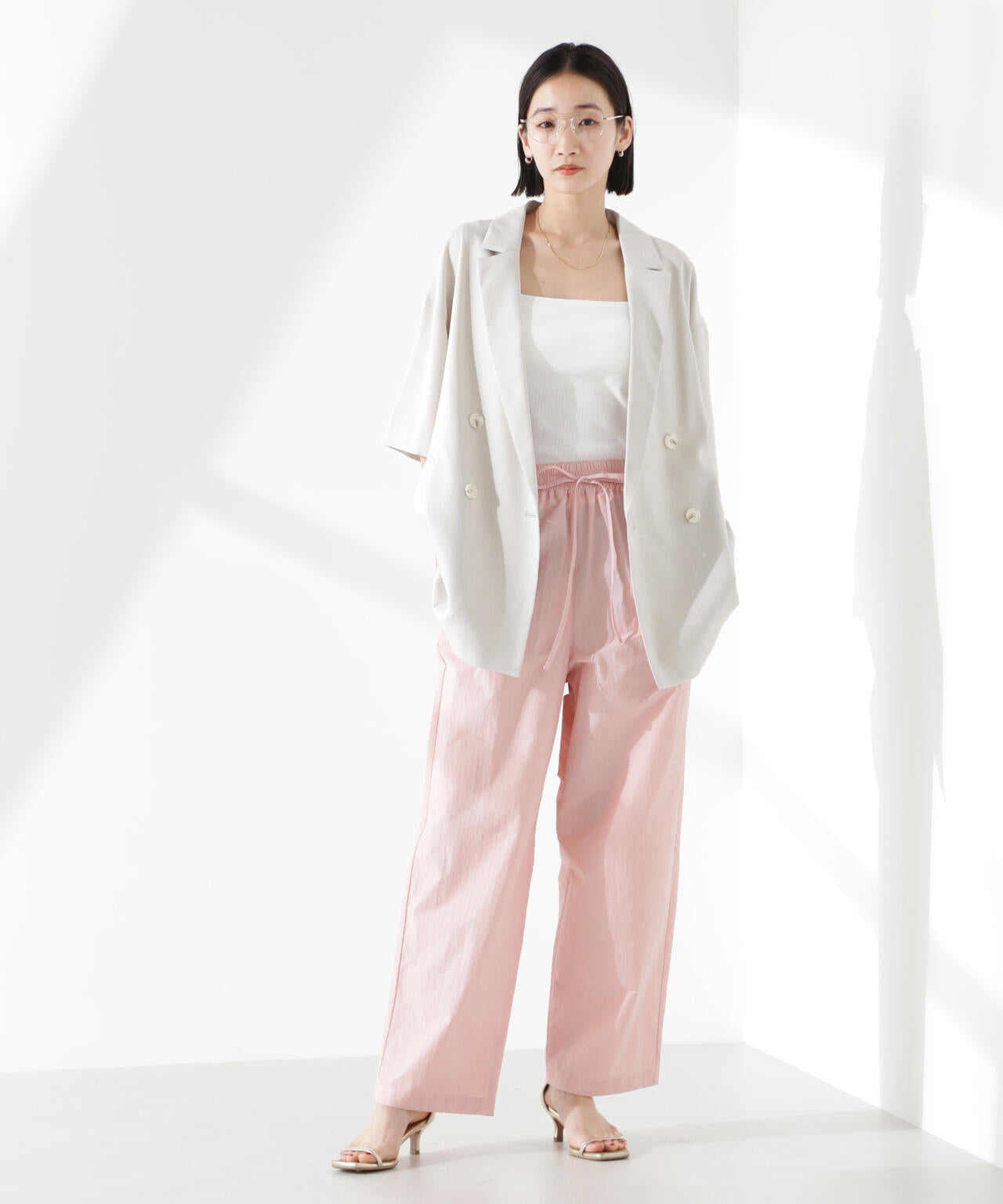 クリスピーツイルショートスリーブジャケット(セットアップ可) 6735116308