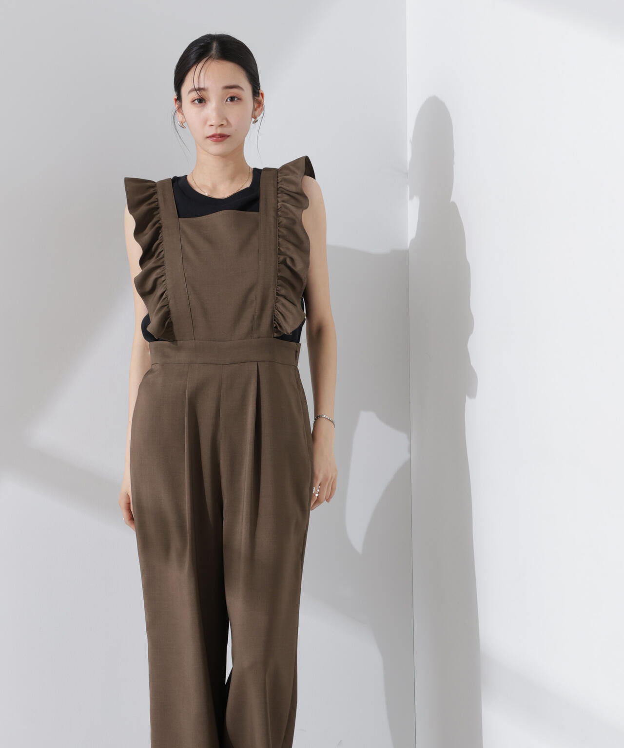 フリルスリーブ オールインワン