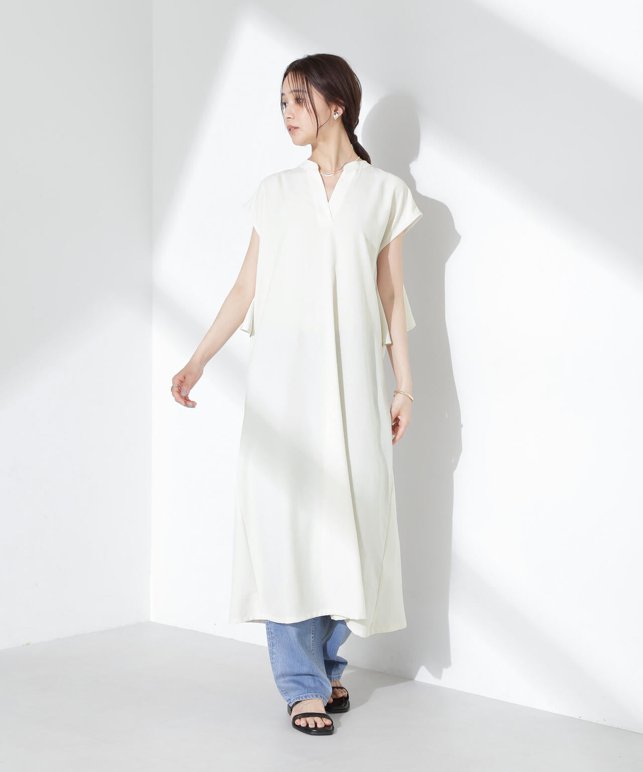 yori バックフレアワンピース