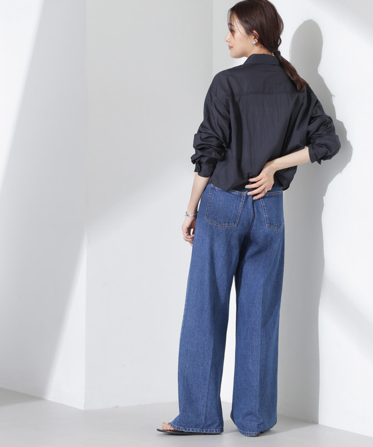 ブラウス シャツ ナイロンタッサークロップドシャツ（セットアップ可） レディース ナイロンタッサー クロップド シャツ（ セットアップ 可）
