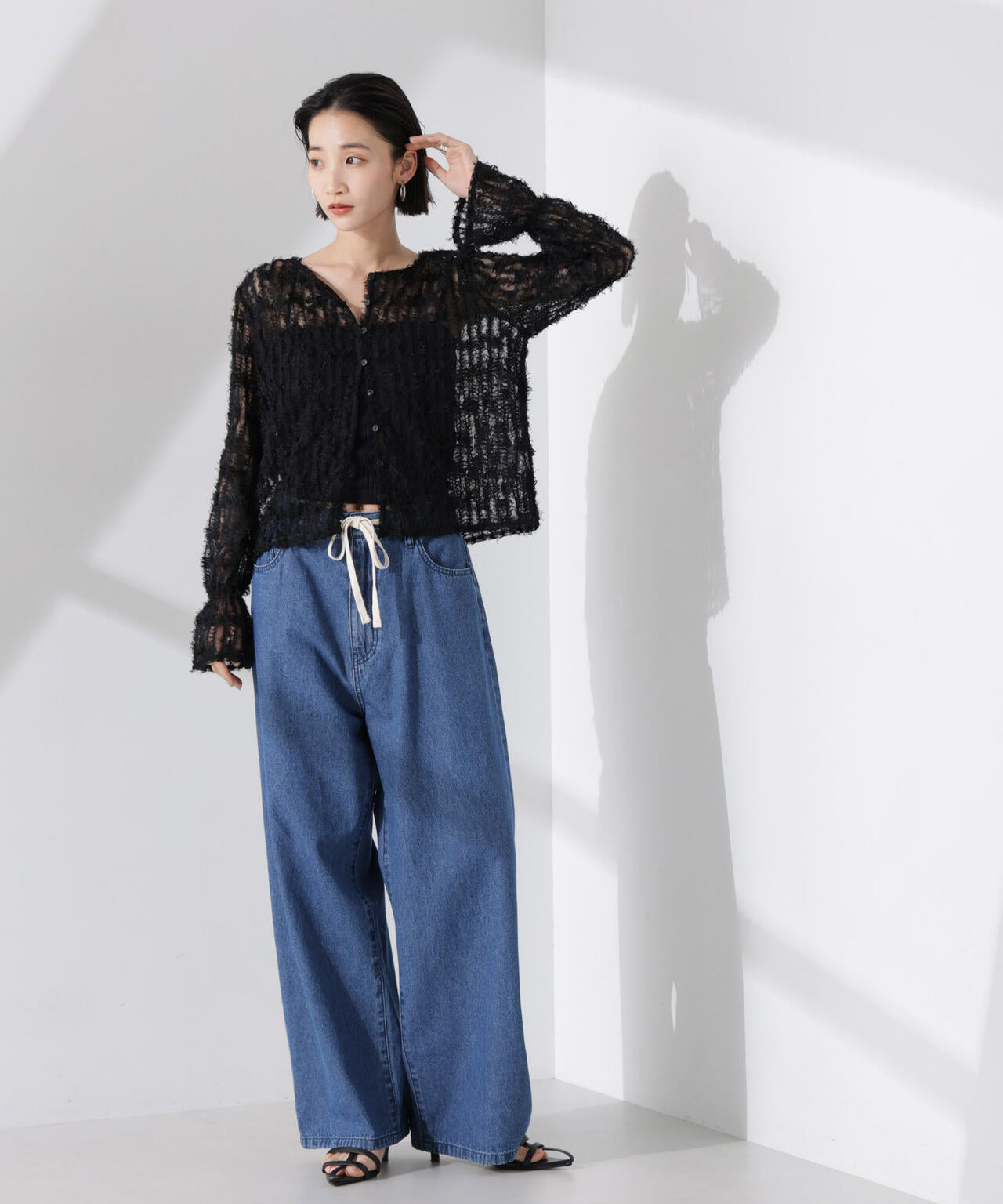 フリンジチュール 前後2way ブラウス（ セットアップ 可）