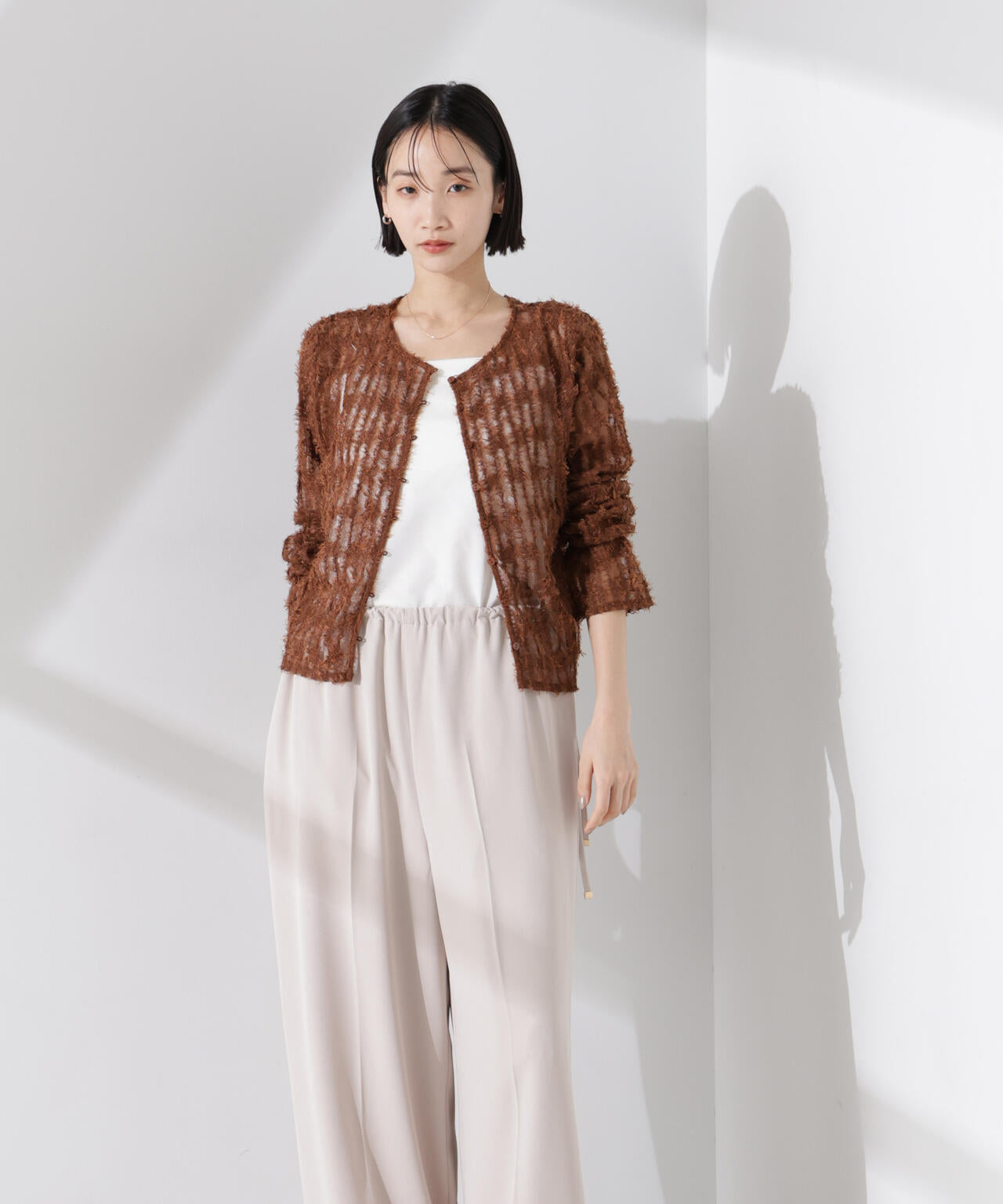 フリンジチュール 前後2way ブラウス（ セットアップ 可）