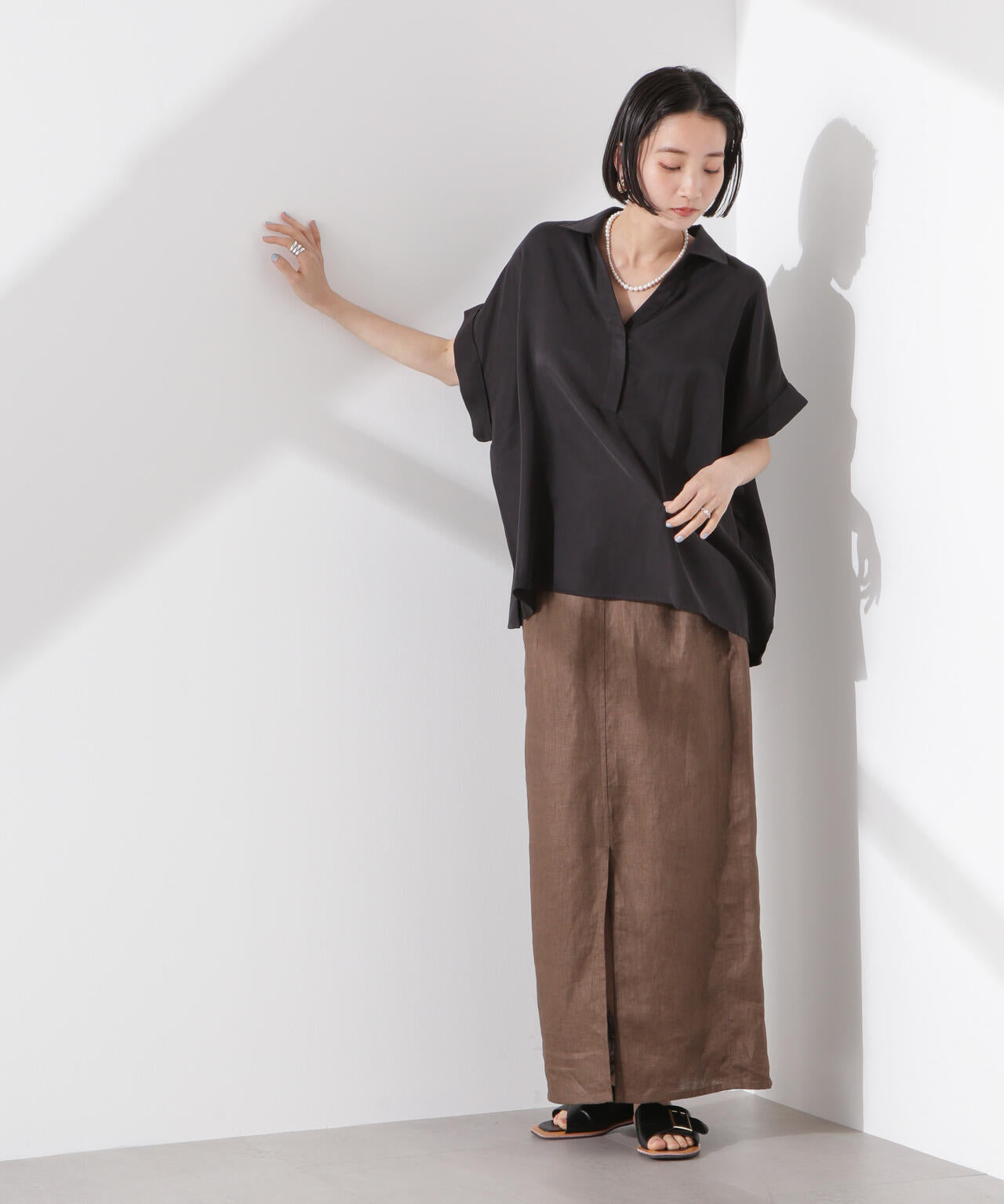 スキッパーワイドスリーブシャツ（セットアップ可） 6735121313