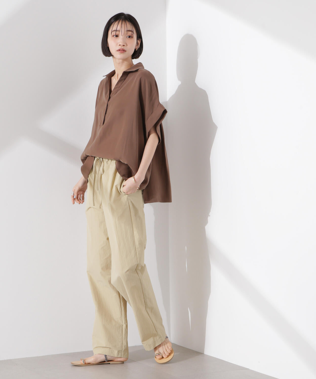 スキッパーワイドスリーブシャツ（セットアップ可） 6735121313