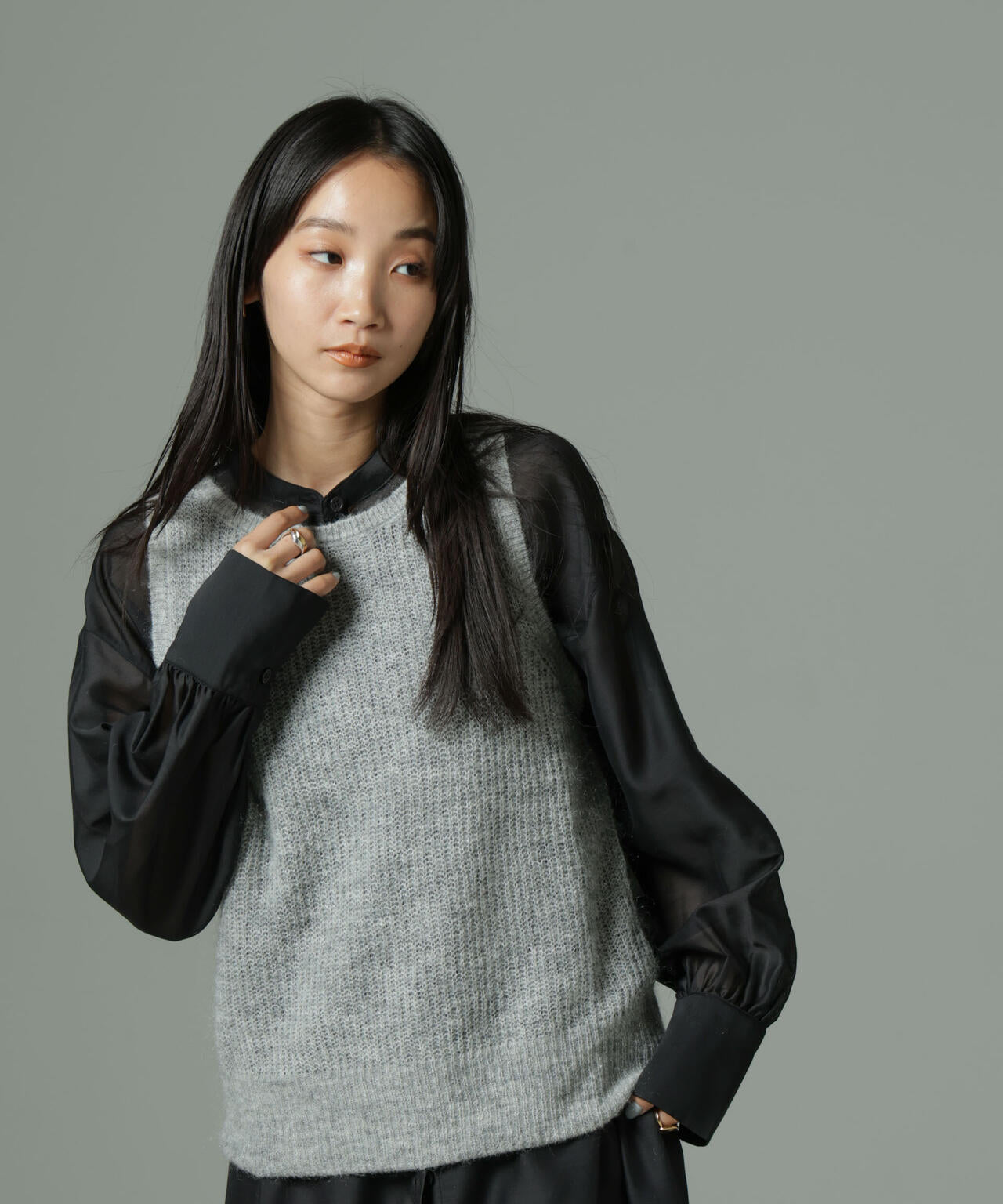 モヘヤ混 タンク ニット トップス ( セットアップ 可 )