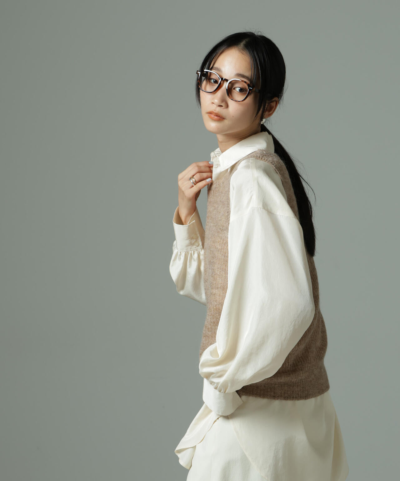 モヘヤ混 タンク ニット トップス ( セットアップ 可 )